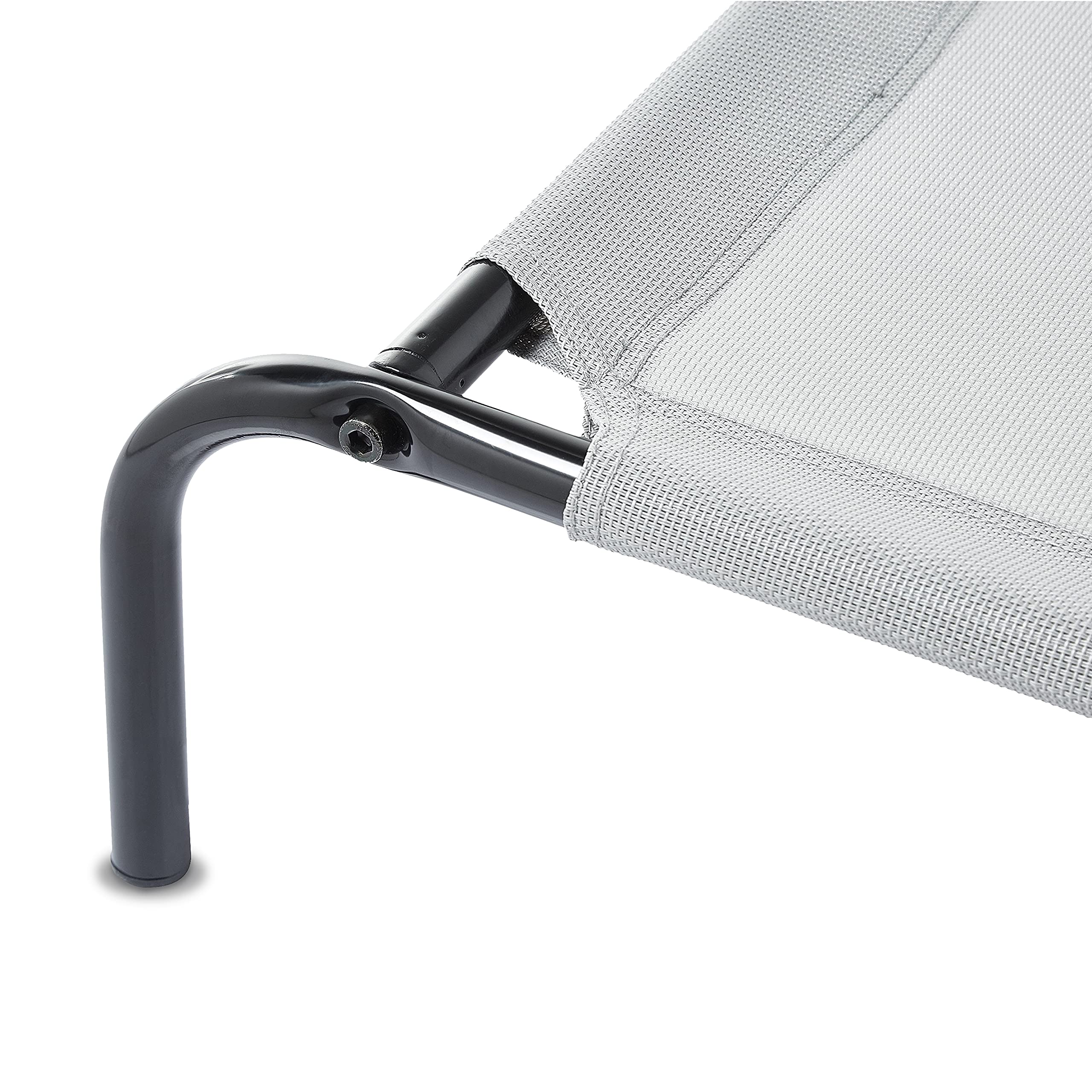 Amazon Basics Legowisko chłodzące dla psa, podwyższone, z metalową ramą, S, szare, 90,42 cm dł. x 55,37 cm szer. x 19,55 cm gł.