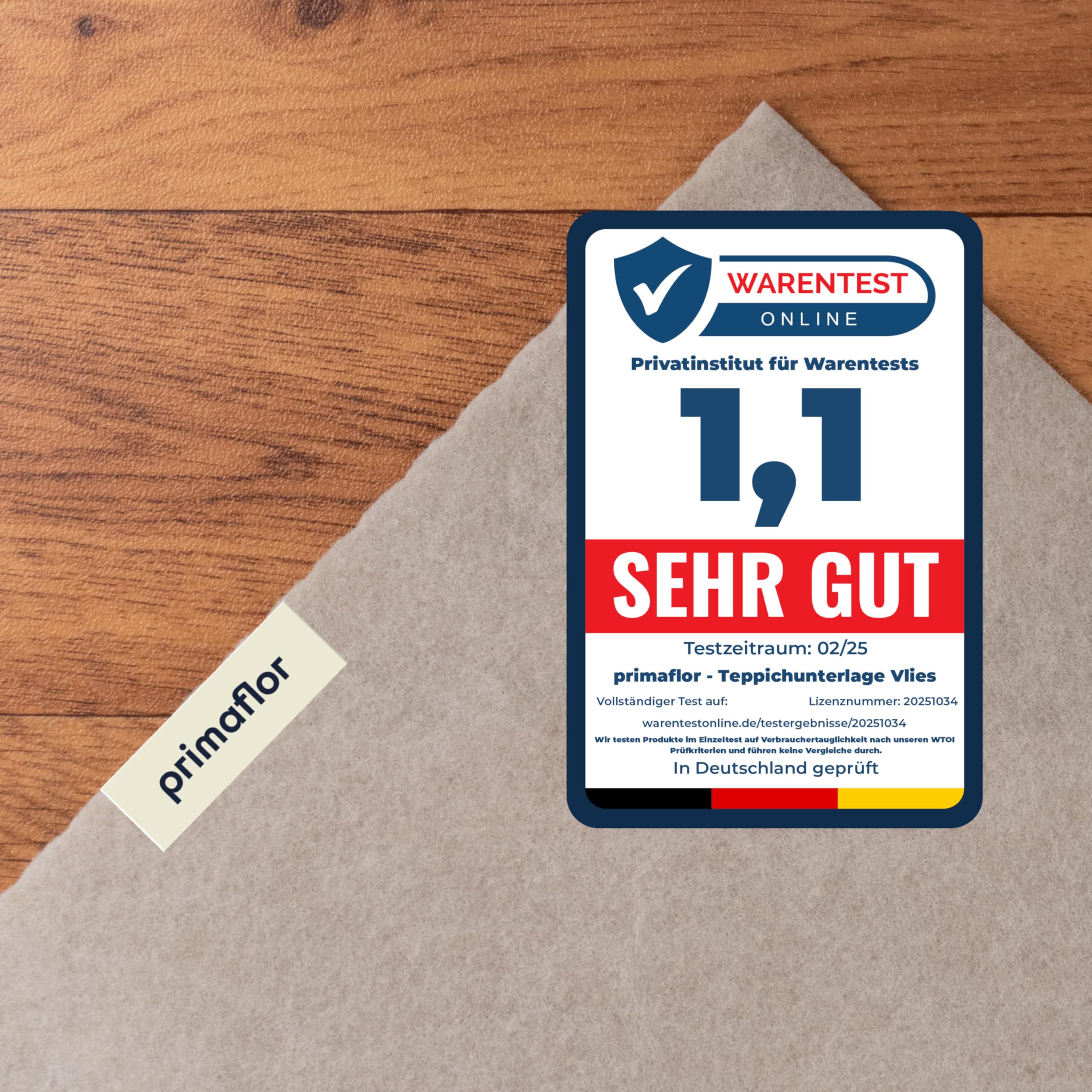 Primaflor VLIES-Stop Plus – rutschfeste Teppich-Unterlage, 60 × 120 cm