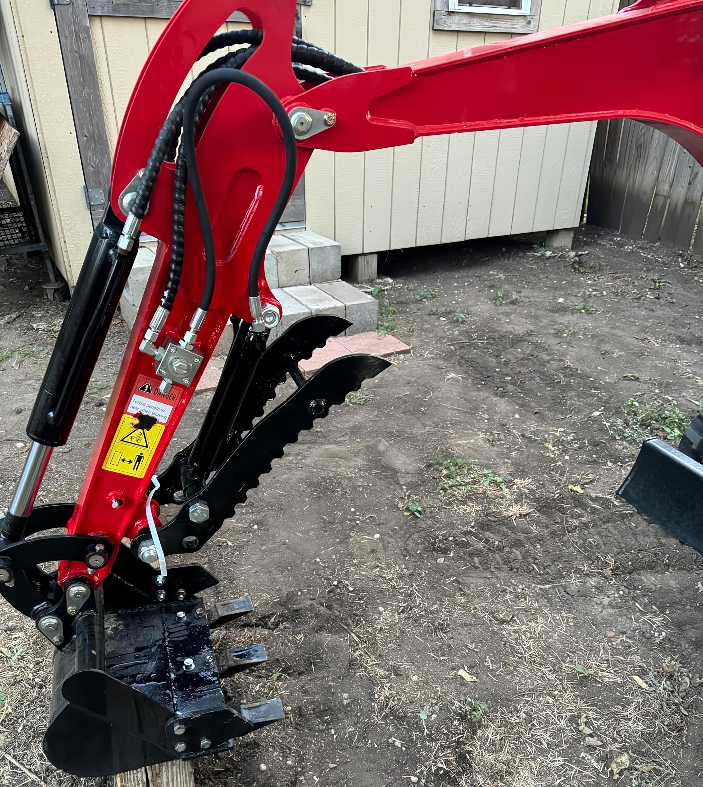 Hydrauliczne mocowanie na kciuk do minikoparek, koparek, gąsienic gąsienicowych z 2 wężami hydraulicznymi, pasuje do małej koparki do 3 ton