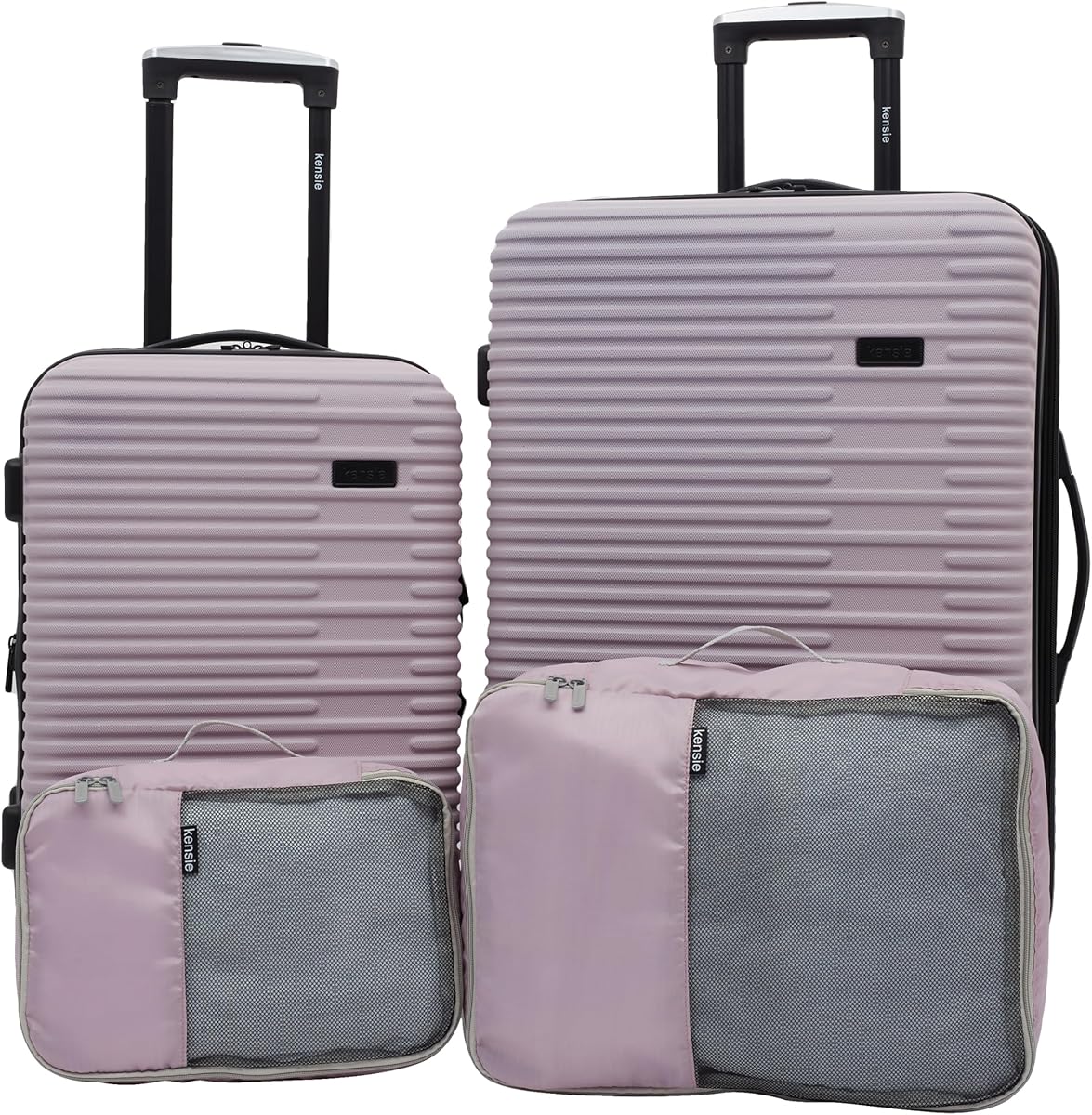 kensie Women's Hillsboro Luggage & Travel Bags Set, Burnished Lilac, 4 Piece Set