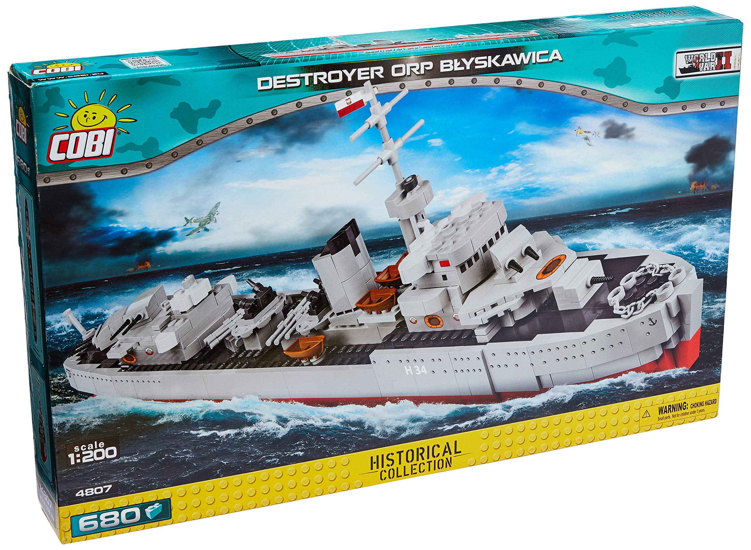 Cobi Small Army /4807/ Destroyer ORP "Blyskawica" (Lightning), 1:200 scale, 680 building bricks