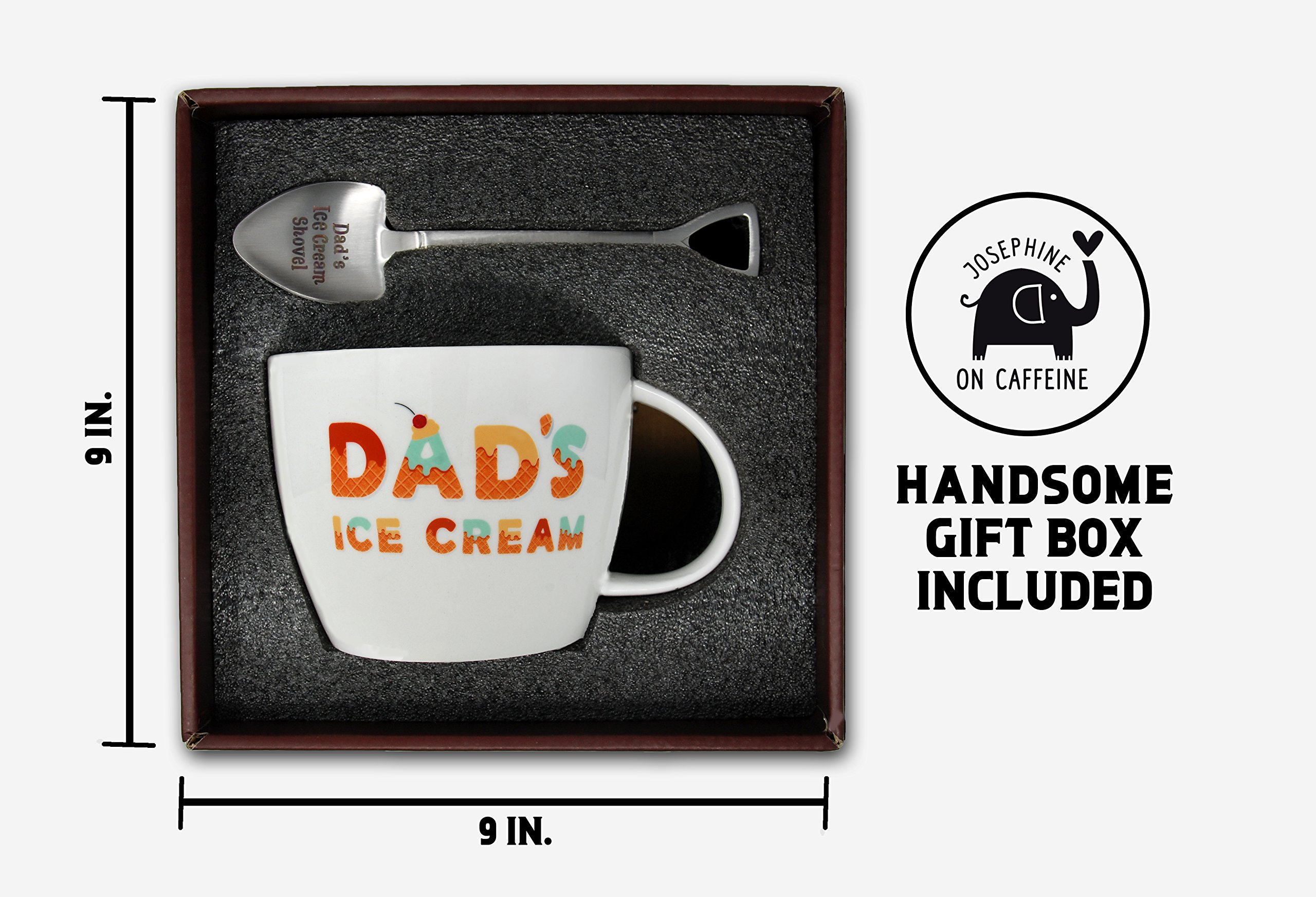 Dad Regalo de cumpleaños – Regalos para el día del Padre – papá Jokes – Dad 's Helado Crema Grabado Cuchara con Sello Pala y Cuenco Divertido para el Padre