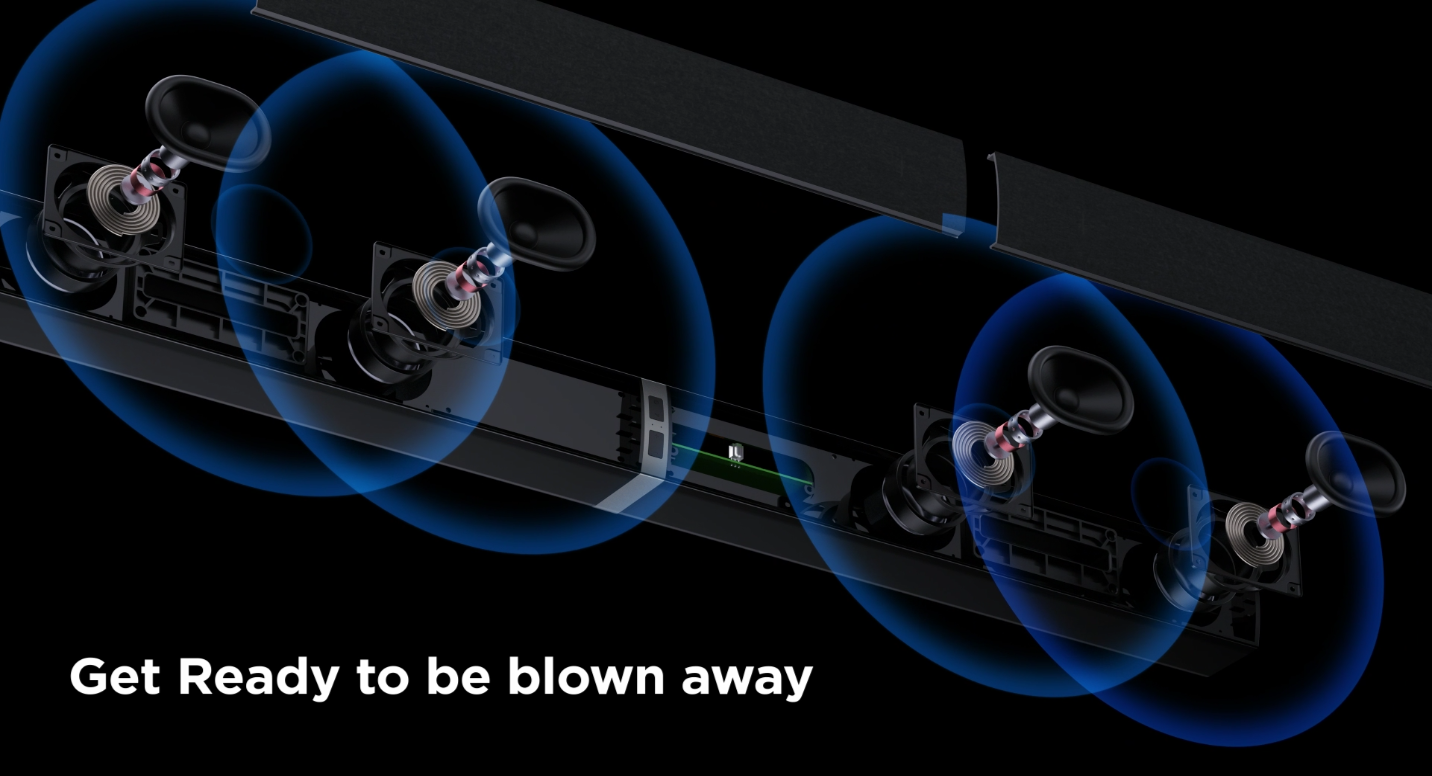 MZEIBO 80W Sound Bar for TV with Detachable Speakers - Bluetooth