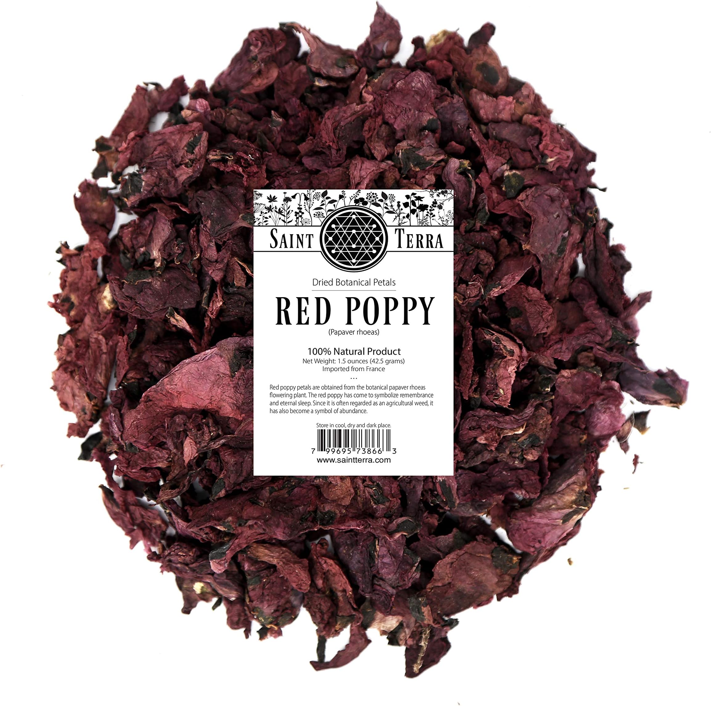 Saint Terra Dried Red Poppy Petals, 1.5 Ounces