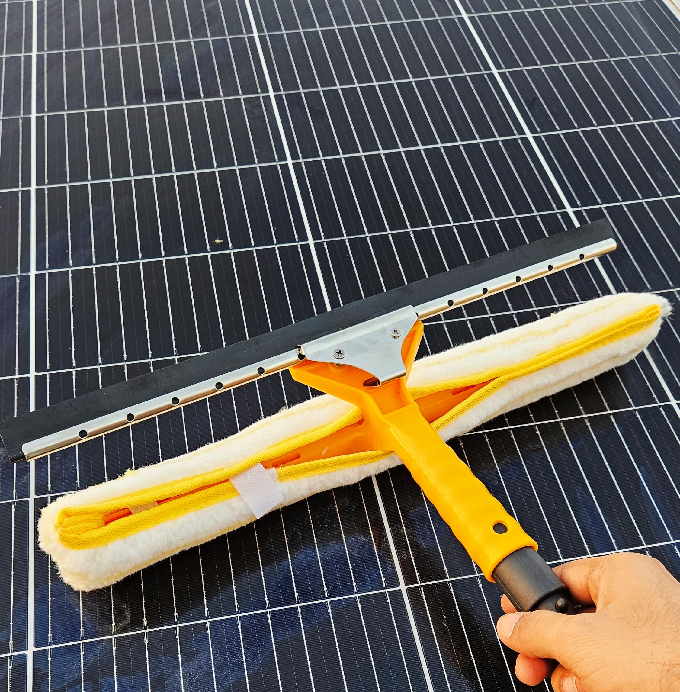 Solar Panel Cleaning Equipment - 2 in 1 Solar Cleaning Brush/Wiper | Solar Panel Cleaning Brush for Efficient and Hassle Free Maintenance | Solar Panel Cleaning Kit-image-44