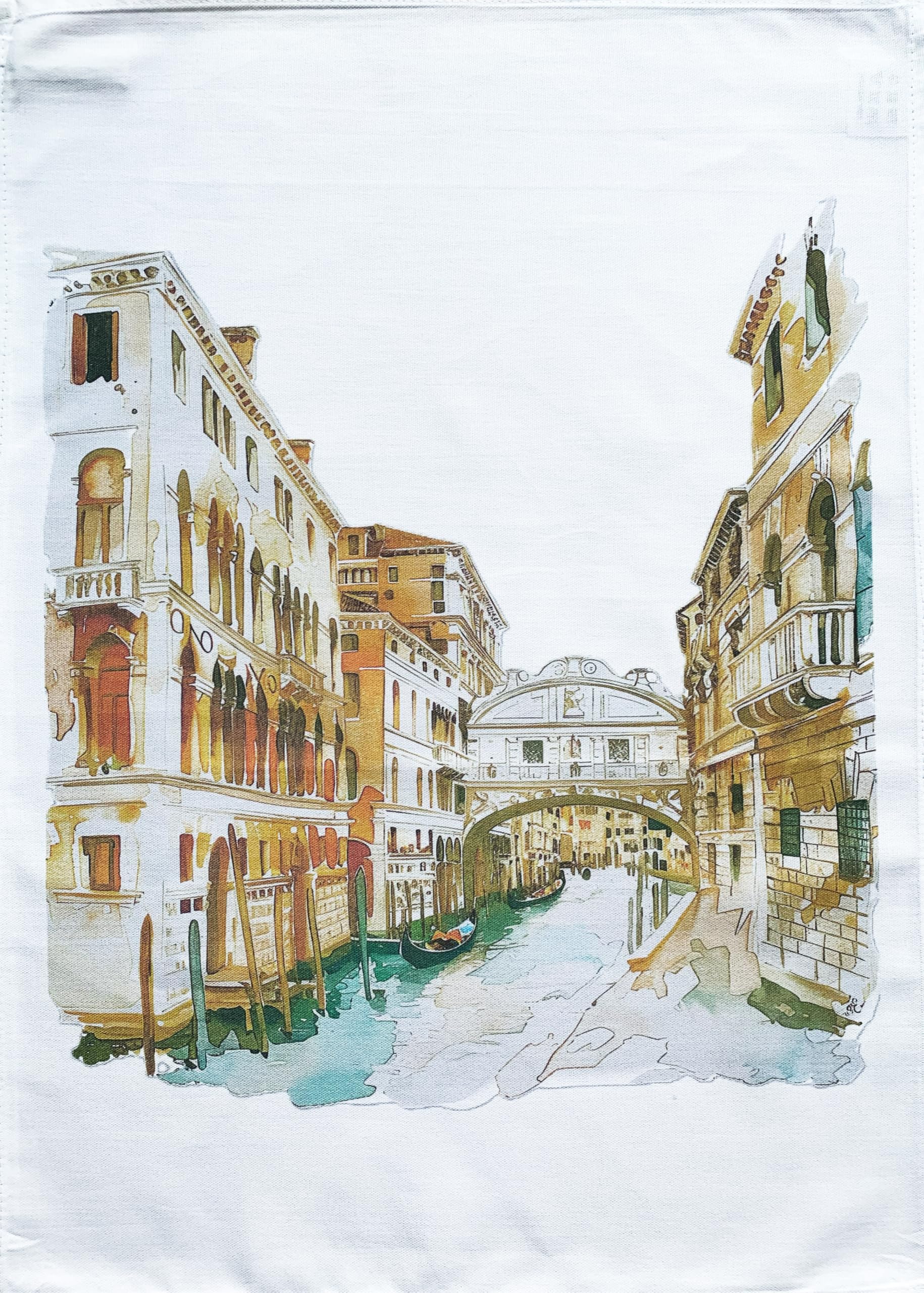 Half a Donkey The Bridge of Sighs large cotton tea towel
