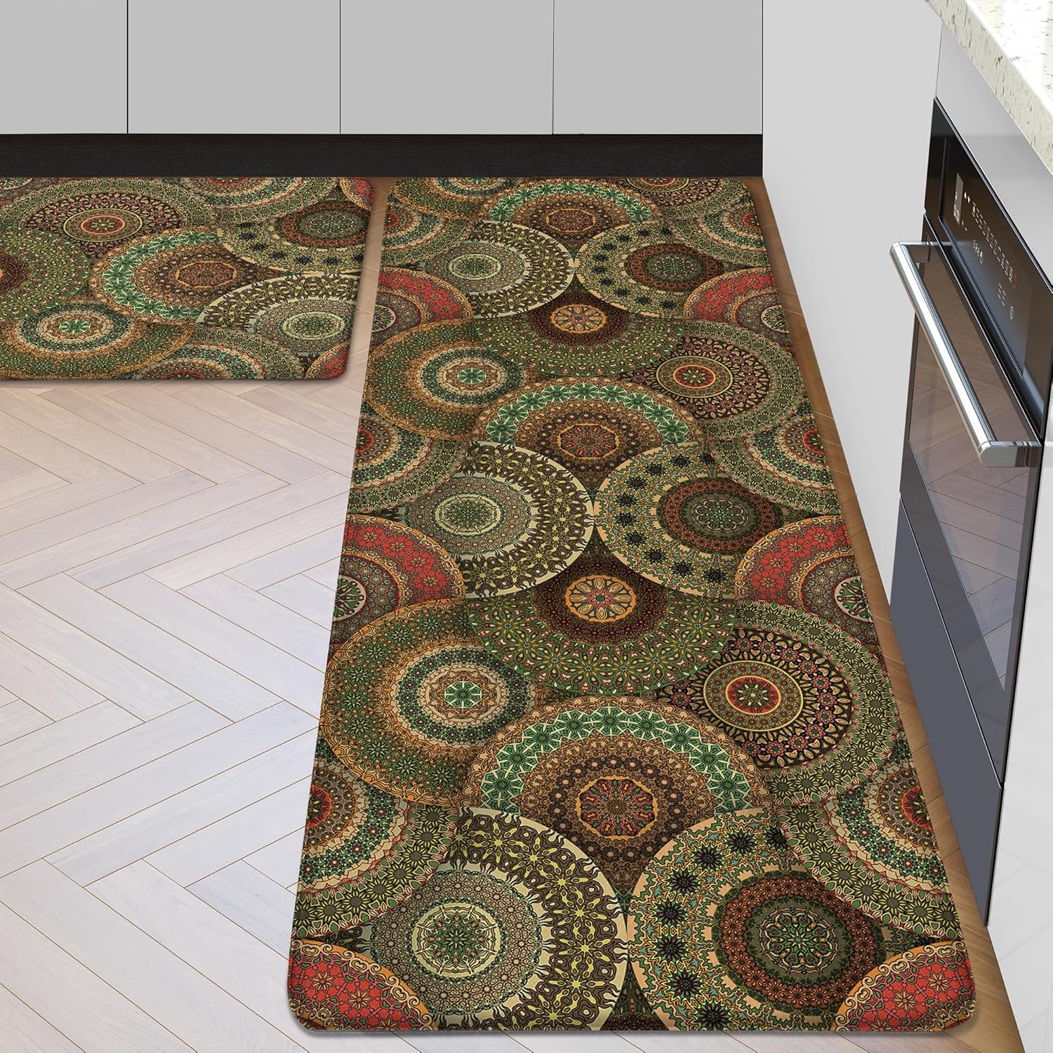 Amazon.com: Boho Kitchen Rugs and Mats 0.4 Inch Anti Fatigue Kitchen ...