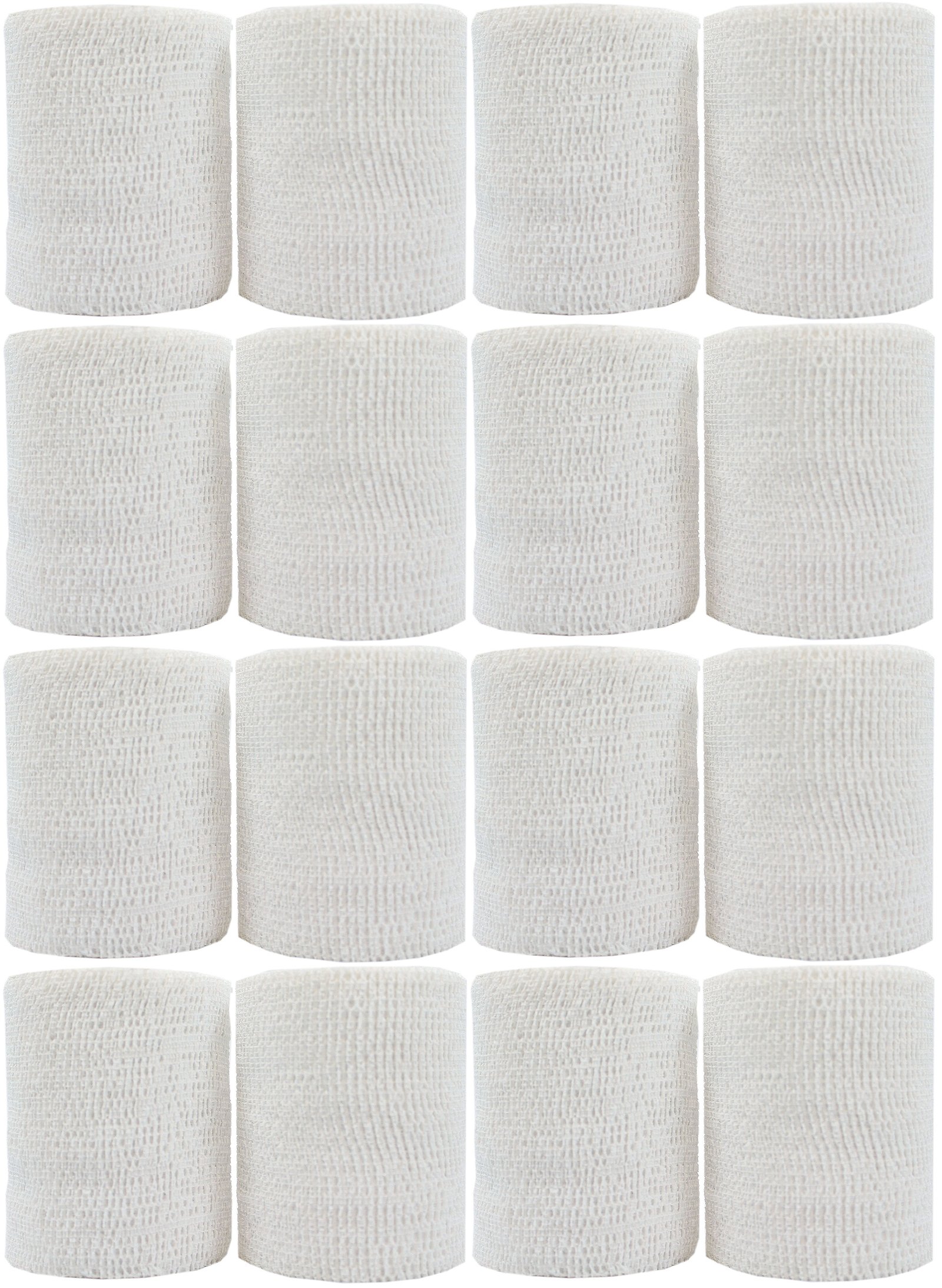PowerFlex Self Adherent Tape, Latex, Athletic Tape, White, 3", 16 Rolls per Case