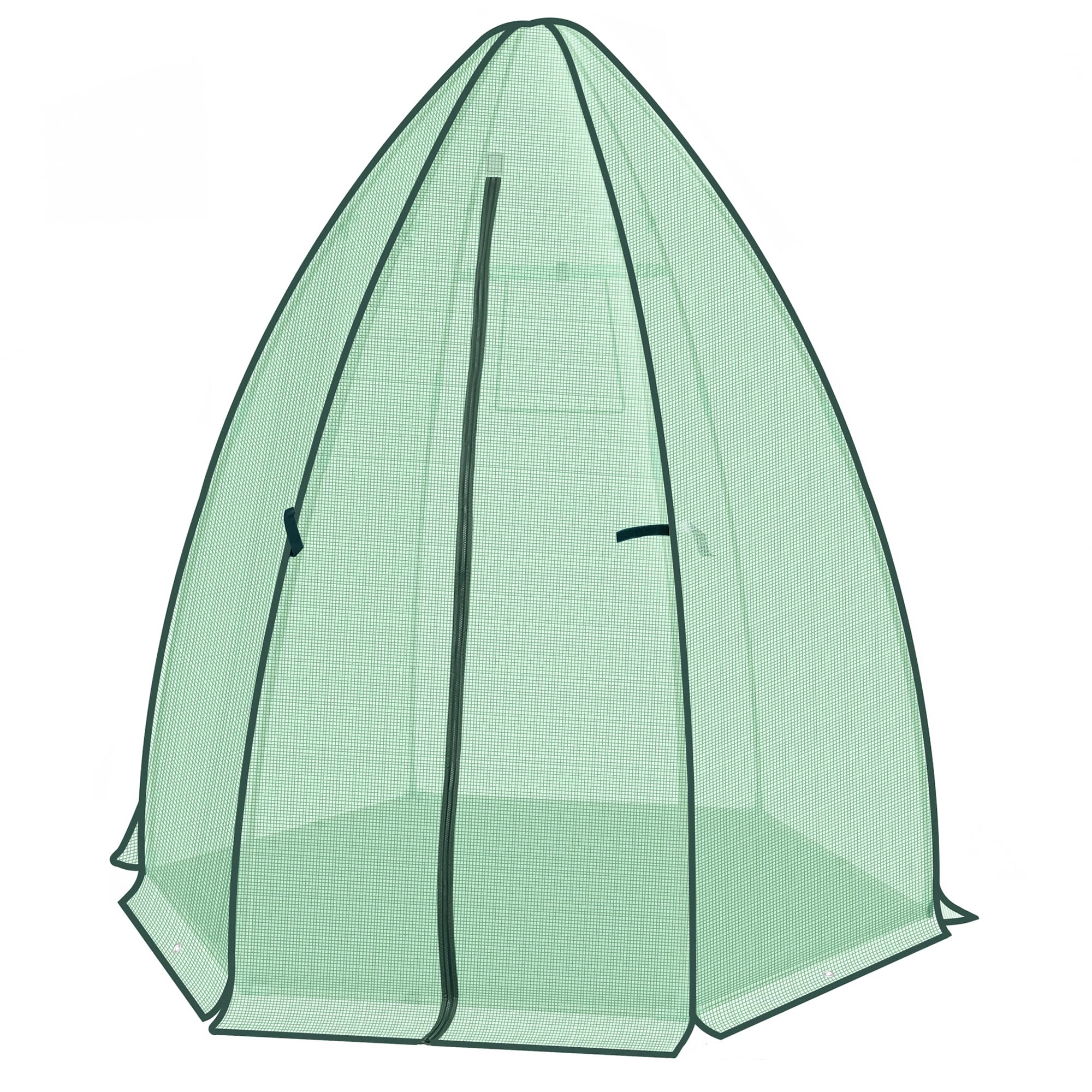 WOLTU Mini Serre de Jardin, Petite Tente pour Plantes, en PE 130gsm, Serre Demi-Transparent avec Porte Zippée, Fenêtre et Tapis de Sol pour Extérieur, Balcon, Terrasse, Patio, 160x160x180cm