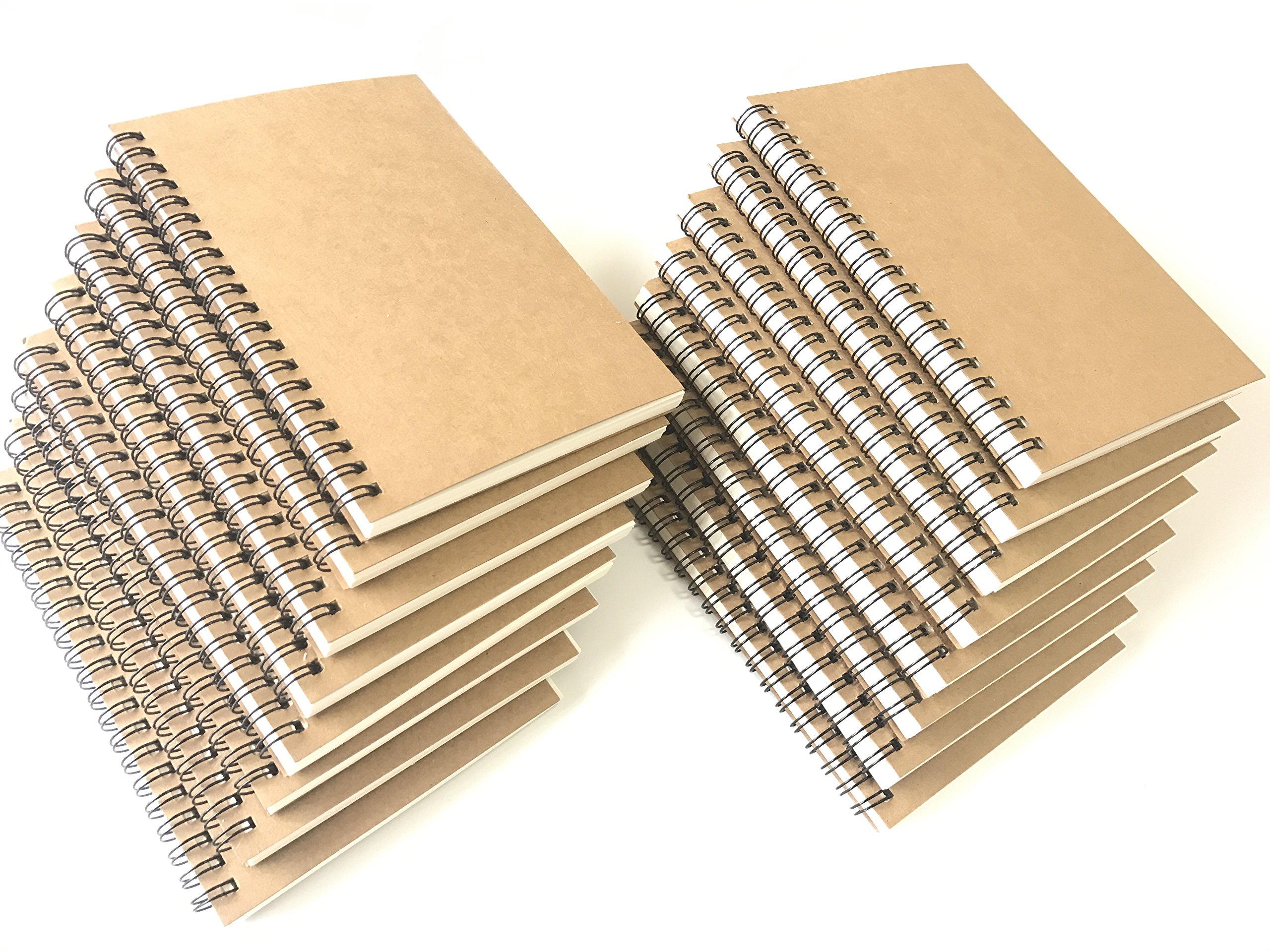 Bulk Spiral Notebooks 4/8/16 Pack Pocket Size Mini Blank/Lined/Dot/Graph Horionzontal/Top Wirebound Journals Note Pads 12x18cm/4.7x7.08inch (White Page-Pack of 16)