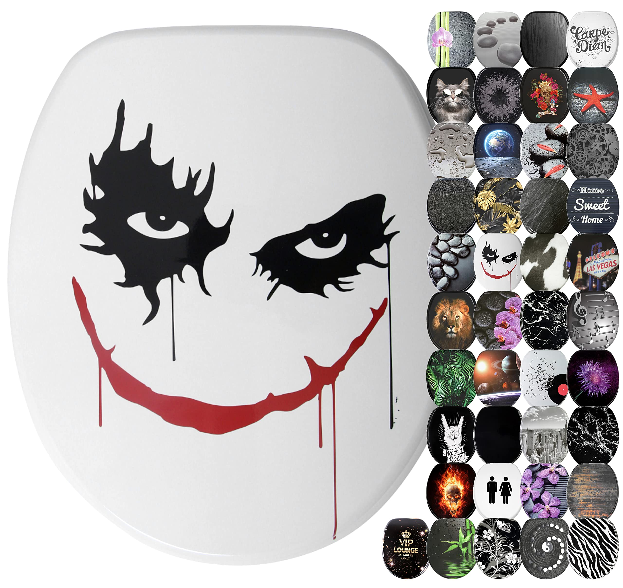 Sanilo Soft Close Toilet Seat, Wide Choice of Black Toilet Seats, Stable Hinges, Easy to Mount (Joker) โ image 1