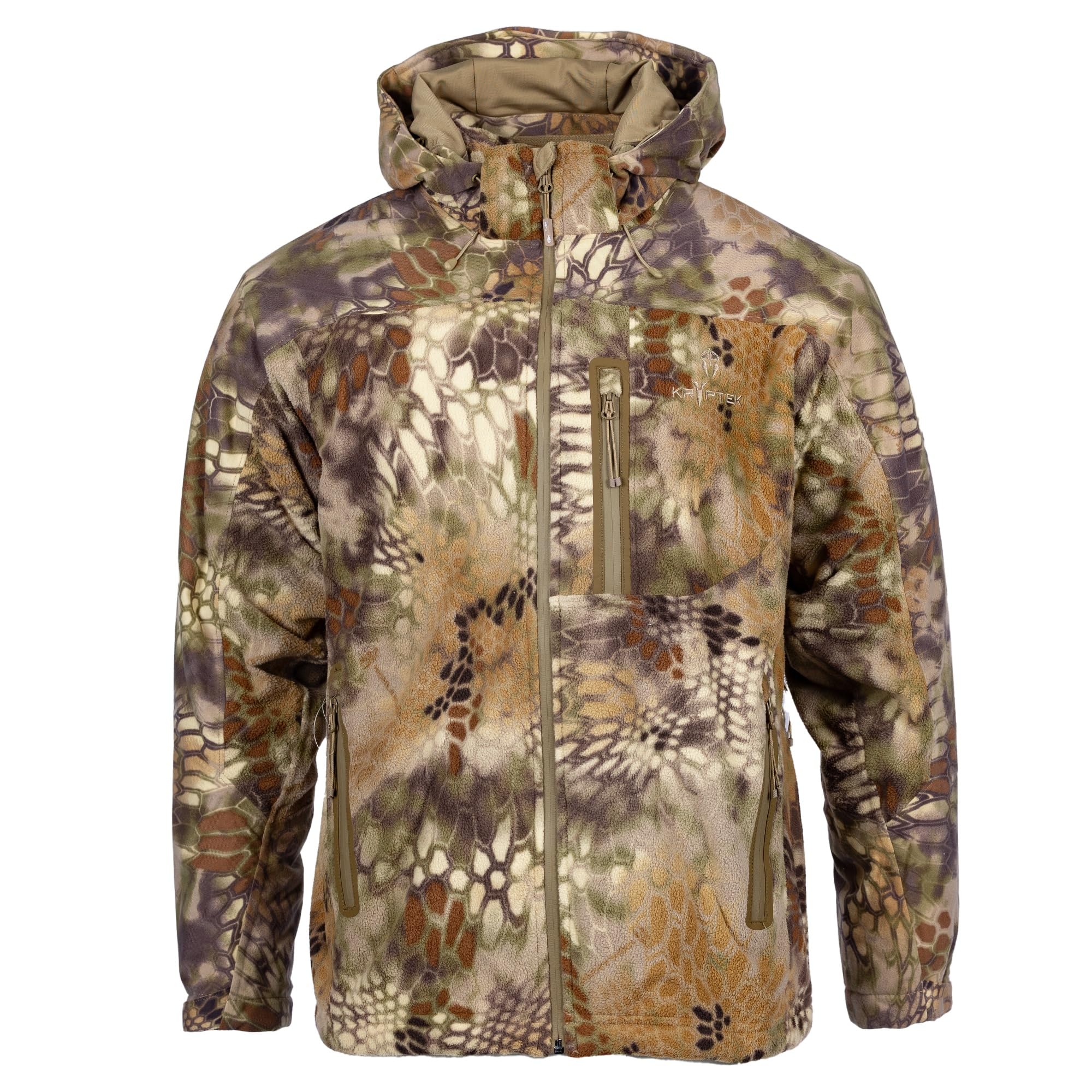 Kryptek Vellus Jacket for Men's | 3-Point Adjustable Hood, Waterproof & Windproof, Insulated Thinsulate Platinum for Hunting