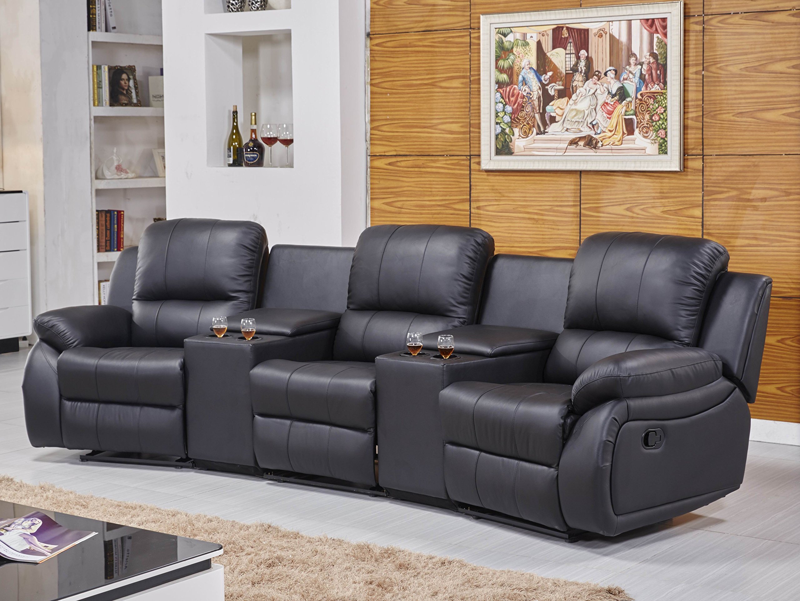 Ledersofa Kinosofa Fernsehsofa 5129-Cup-3-S