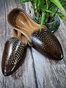 Fulkari Men Pointed Tan Genuine Soft Leather Casual Jutis | Bite and Pinch Free Jutti | Punjabi Dailywear Flats Juttis | Man Office wear Flat Mojari Ethnic Shoe Jutti | 12 gallery image