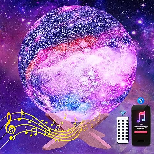 Lámpara de luna integrada Bluetooth máquina de sonido de ruido blanco luz nocturna para niños, luz de luna multicolor de 5.9 pulgadas, luz de luna