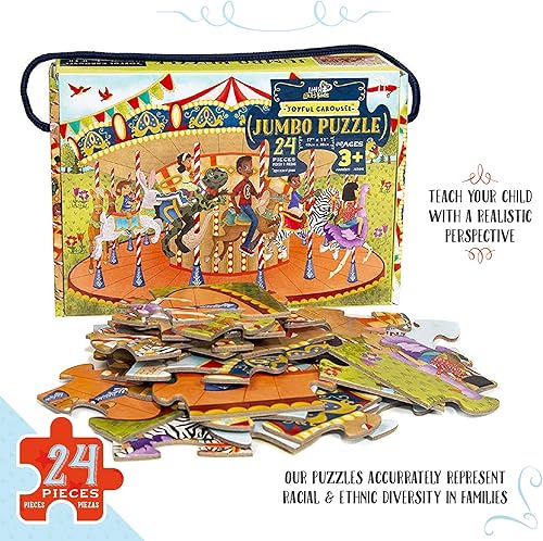 Miniatura 6 de Upbounders - Joyful Carousel - Rompecabezas para principiantes de 24 piezas para niños pequeños de 3 a 5 años, rompecabezas preescolar con niños