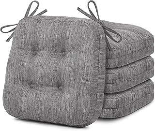 Shinnwa Kitchen Chair Cushions Set of 4, Dual-Layer Memory Foam Dining C...