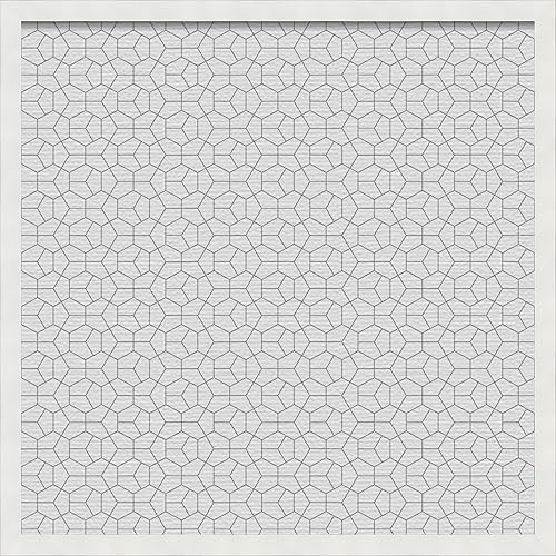 Miniatura 6 de Tablero de anuncios de corcho de 20 x 20 pulgadas. Este tablero decorativo enmarcado viene con diseño BAUS azul beige y marco blanco satinado. Ideal