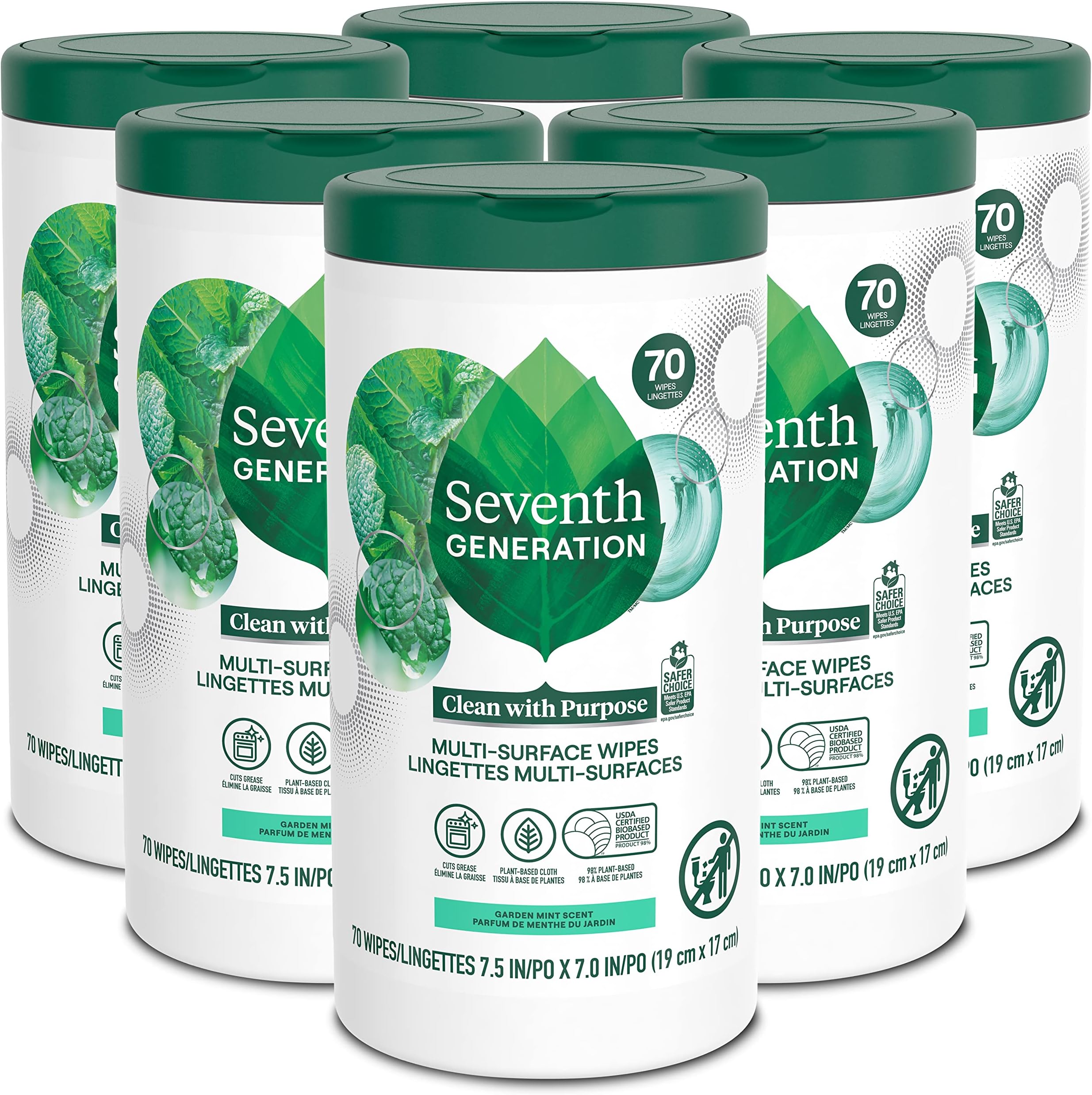 Amazon.com: Seventh Generation 22812 Botanical Disinfecting Wipes, 8 x ...