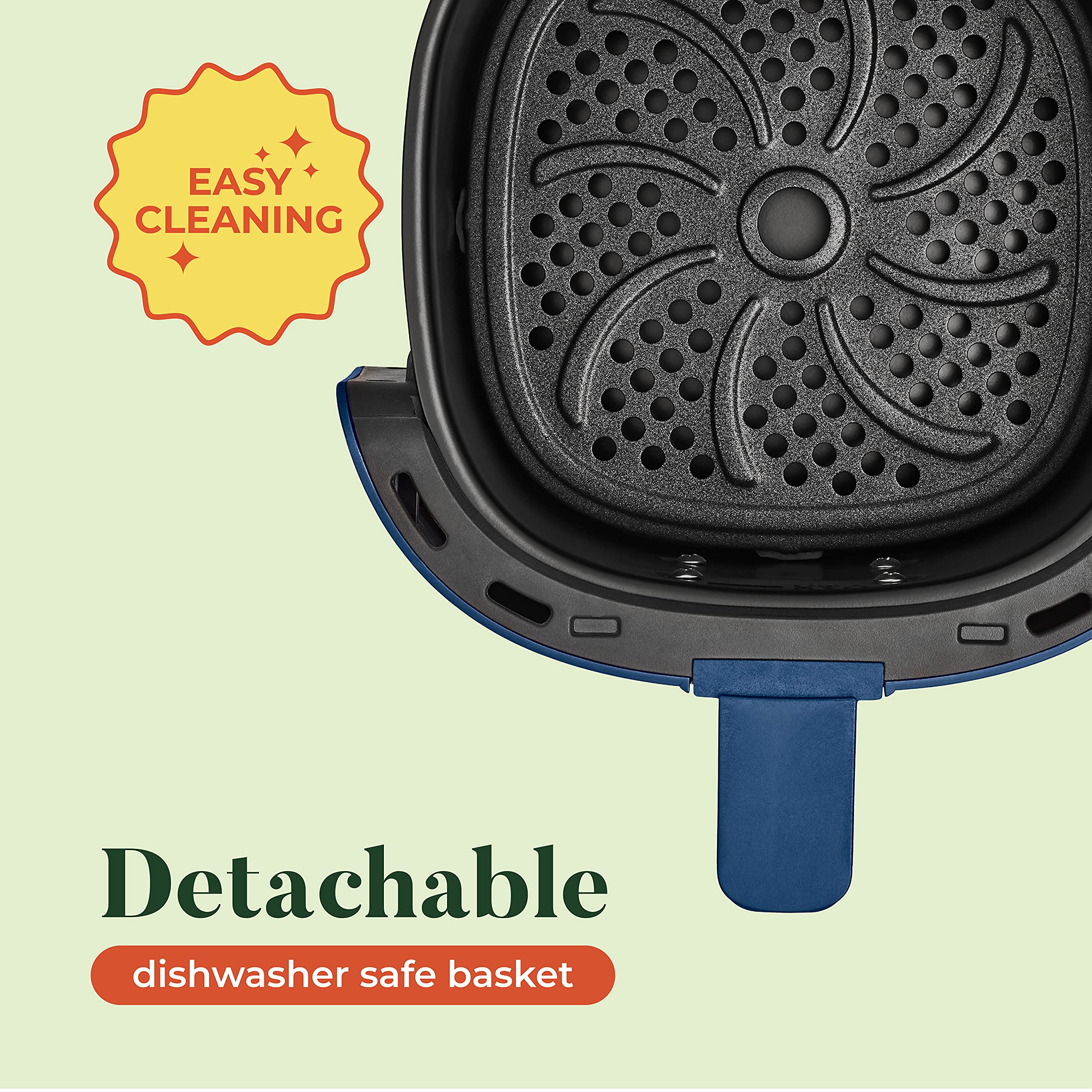 BELLA 2.9QT Touchscreen Air Fryer Oven and 5-in-1 Multicooker with Removable NonstickDishwasher Safe Crisping Tray and Basket, 1400 Watt Heating System, Matte Blue