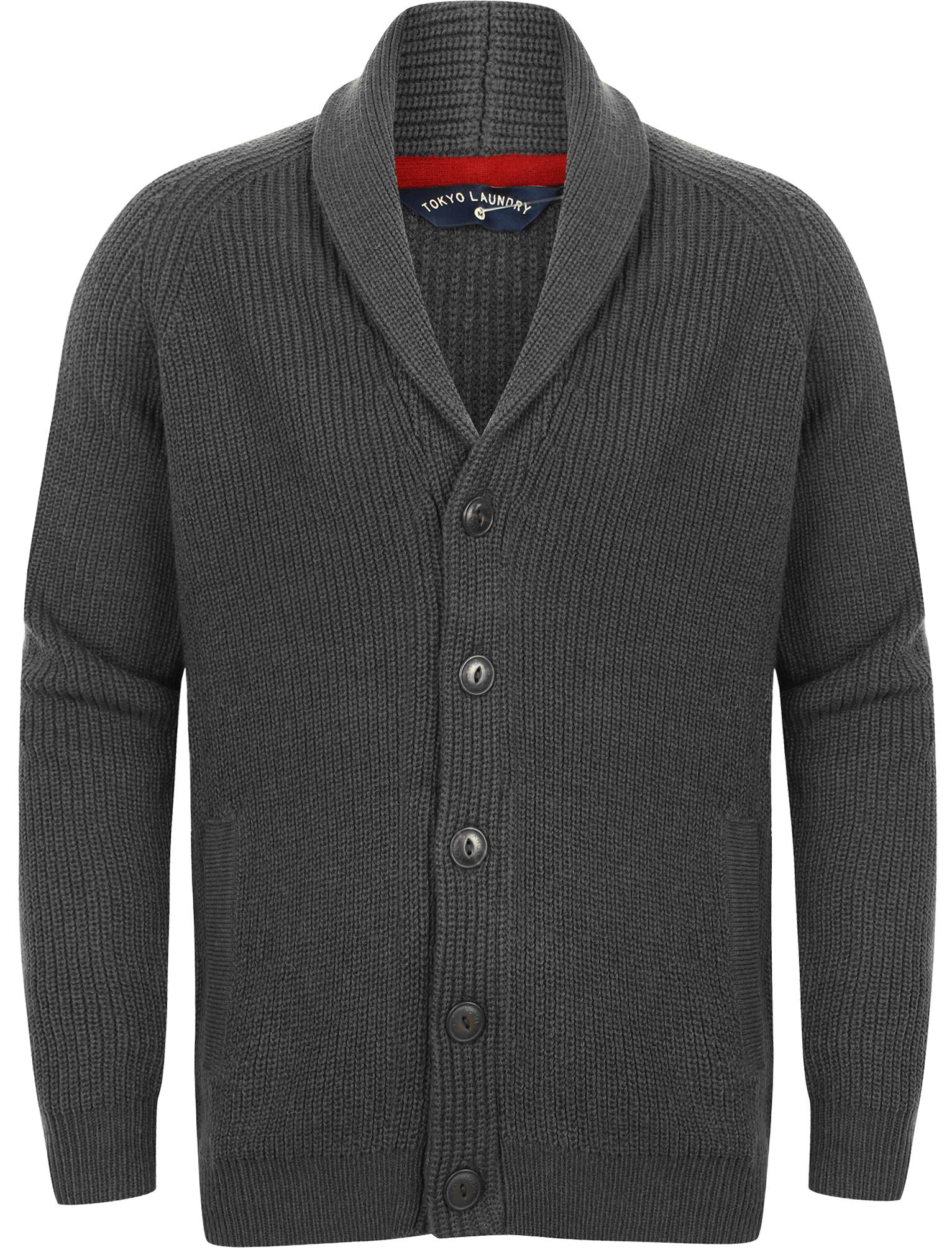 Tokyo Laundry Men's Charcoal Hatton Cardigan In L