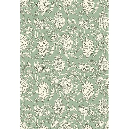 Main Street – 12-Pack of 11 x 16" Peel and Stick Eco-Friendly Wallpaper Sheets – Block Print Floral Design – Removable Stick-On Wall Décor for DIY Projects and Home Styling