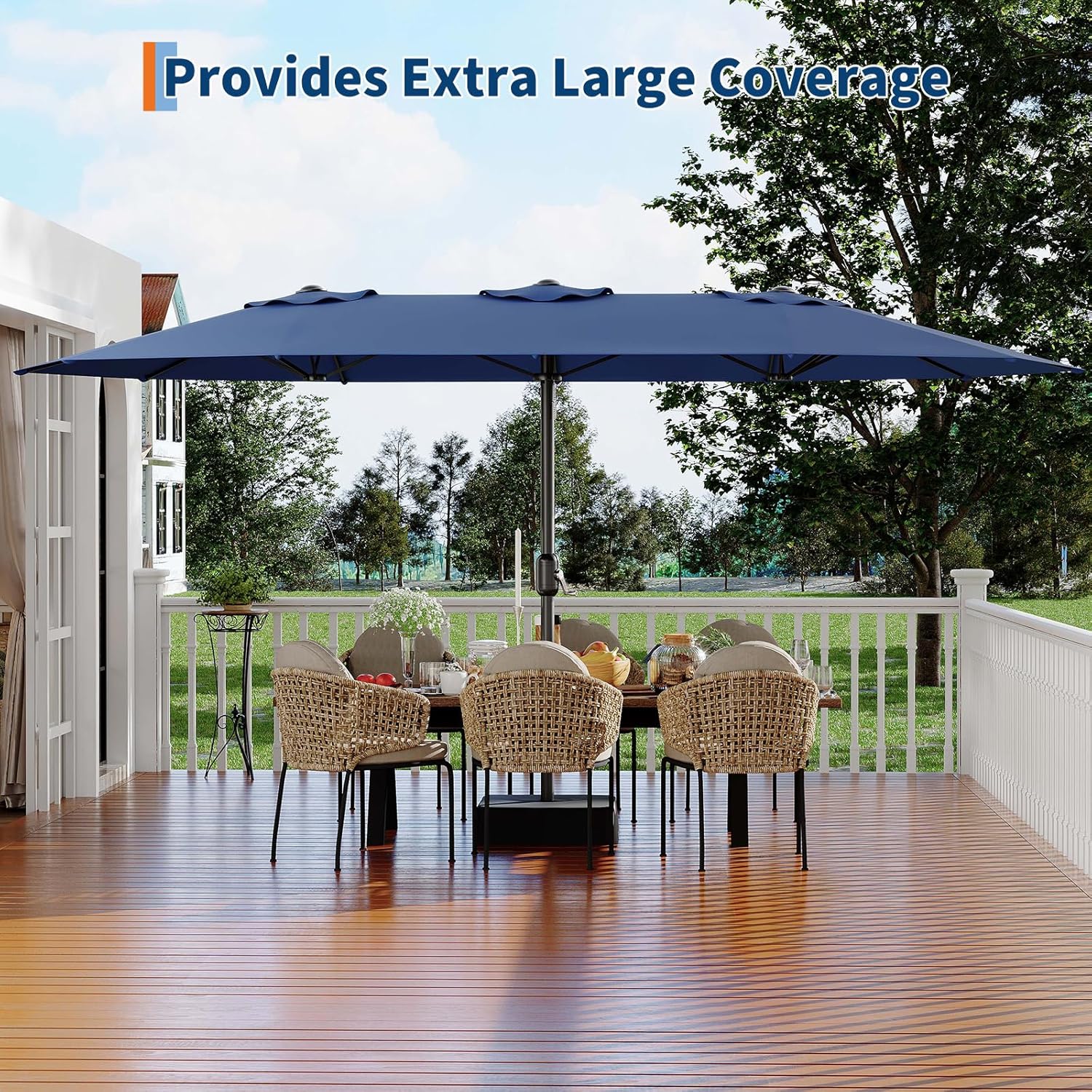 Stay Cool This Summer: Review of the 15FT Rectangular Patio Umbrella with Base
