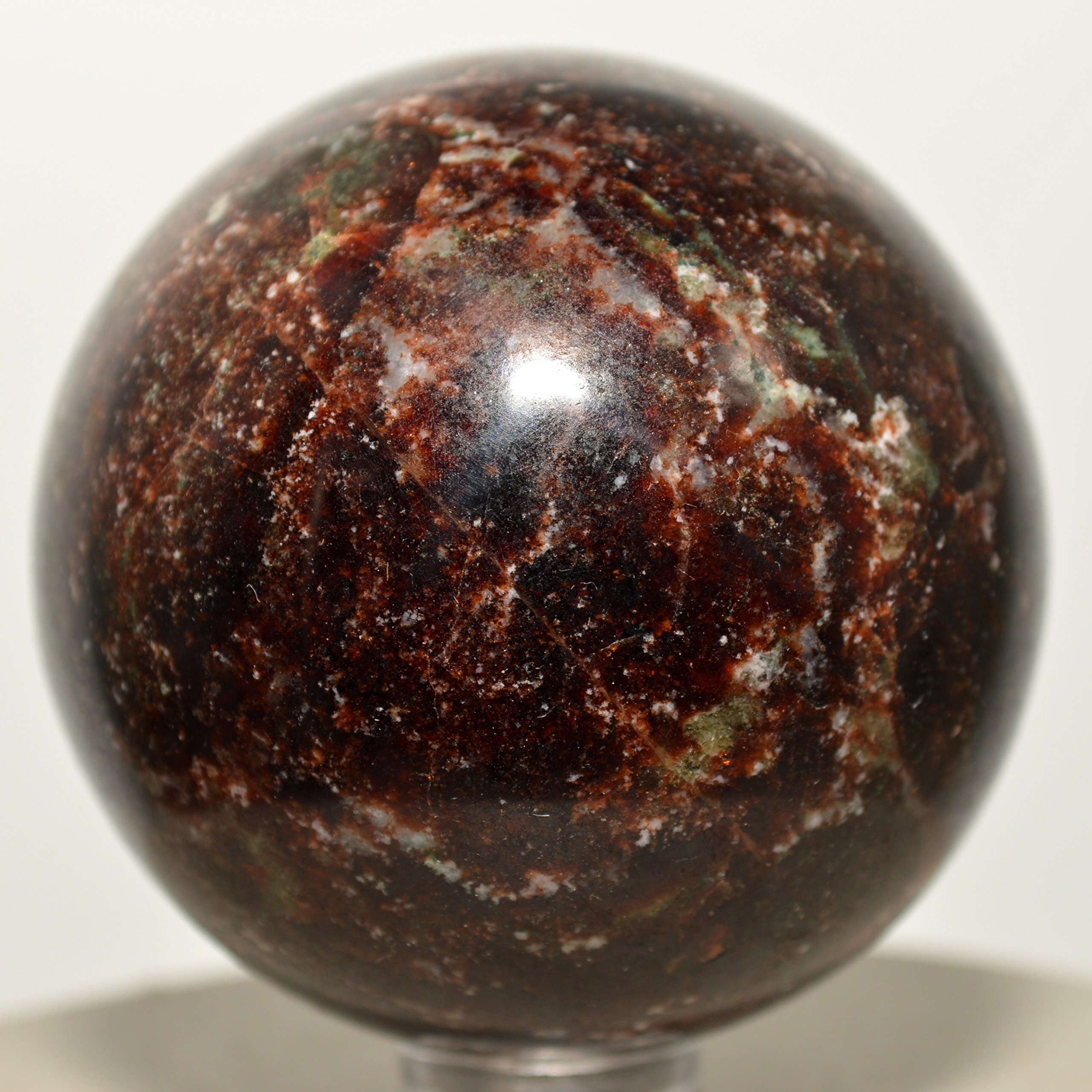 Amazon.com: 53 公釐石榴石球天然深紅色水晶拋光球杏仁礦物石- 印度+