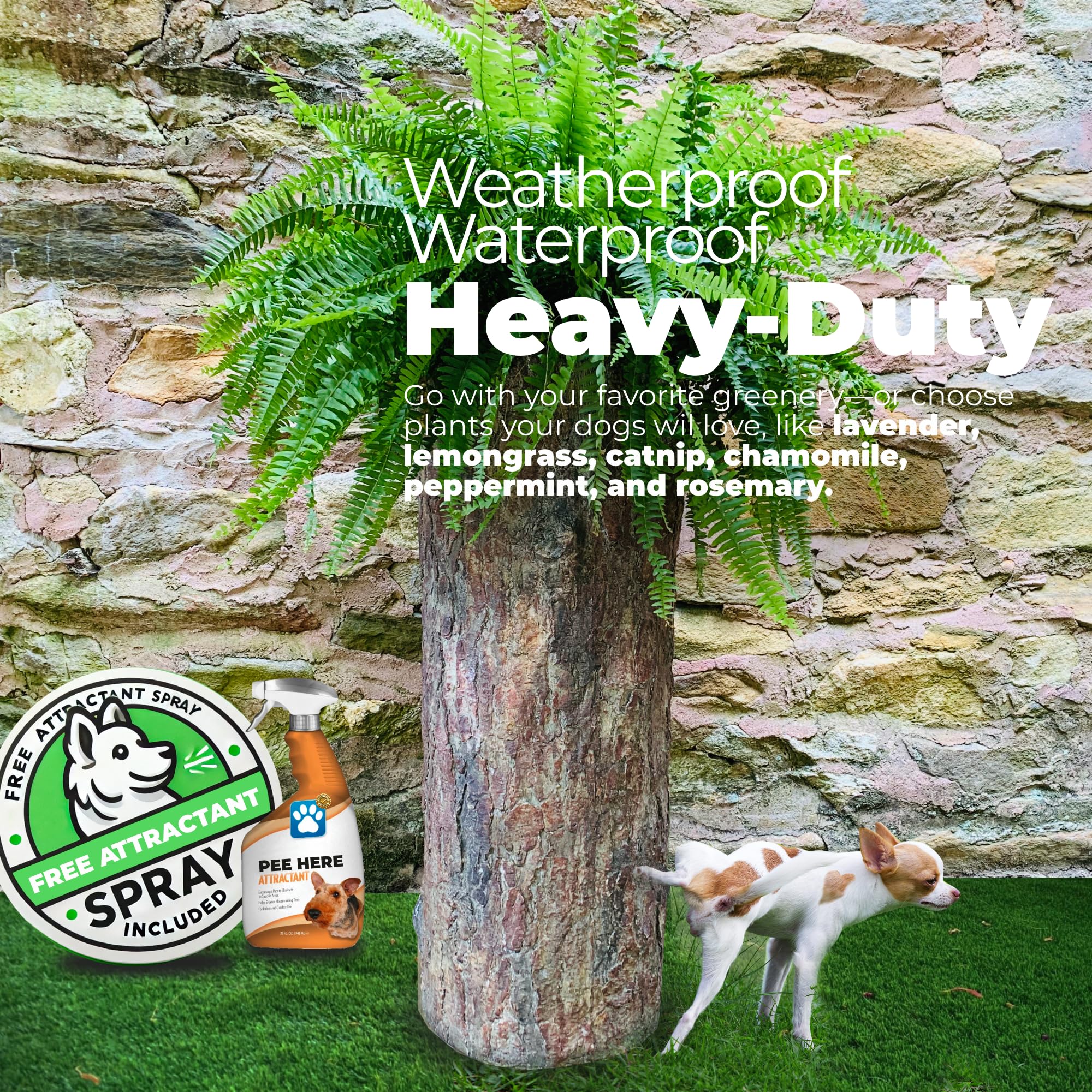 Amazon.com: Bushy Box Realistic Hollow Log Pee Post for Dogs  32 Outdoor  Potty Marker Planter  Durable, Weatherproof Dog Potty Aid  Better Than a  Fire Hydrant  Free Attractant Spray Included : Pet Supplies