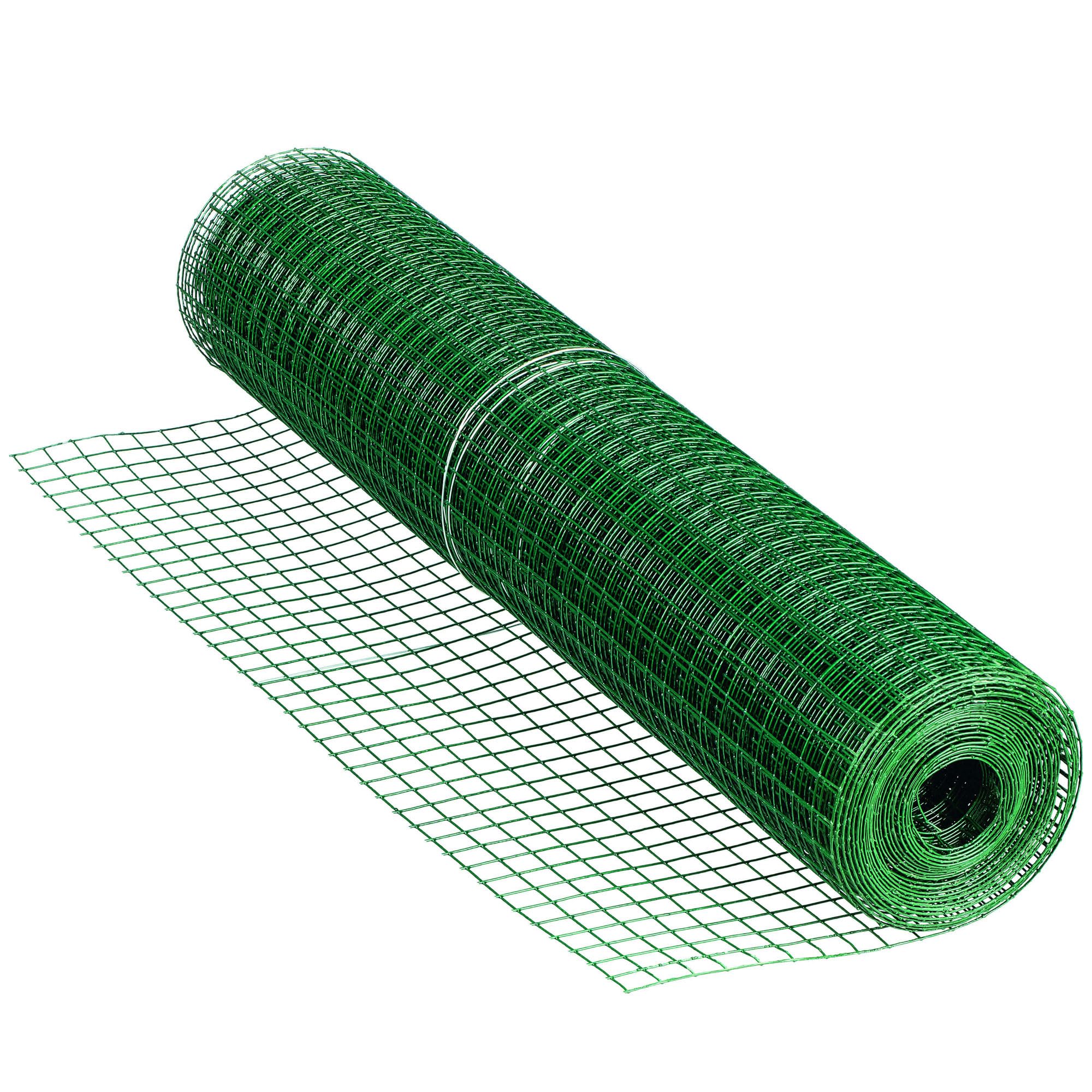 ecosoul Drahtgitter Wühlmaus- Maulwurfgitter 12,7 mm Maschenweite Metallgitter Volierendraht Maulwurfsperre Drahtzaun Drahtgeflecht PVC ummantelt grün 1m breit/hoch - 25m lang