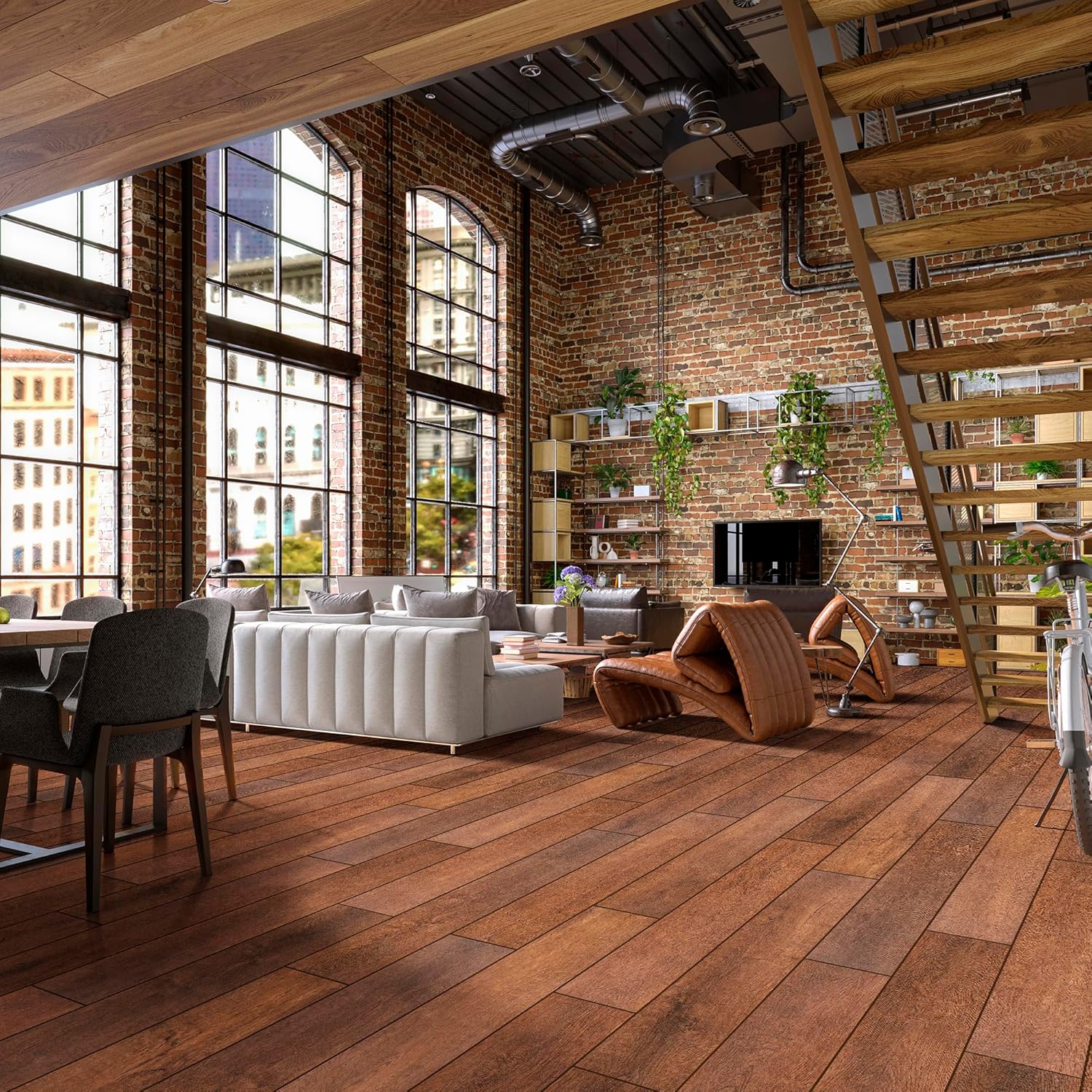MSI Ridgemont 7 in. x 48 in. x 10 mm Hybrid Rigid Core Flooring – Waterproof, Click Lock, Wood Grain Finish, 20mil Wear Layer, 17.9 Sq Ft, Ozark Valley