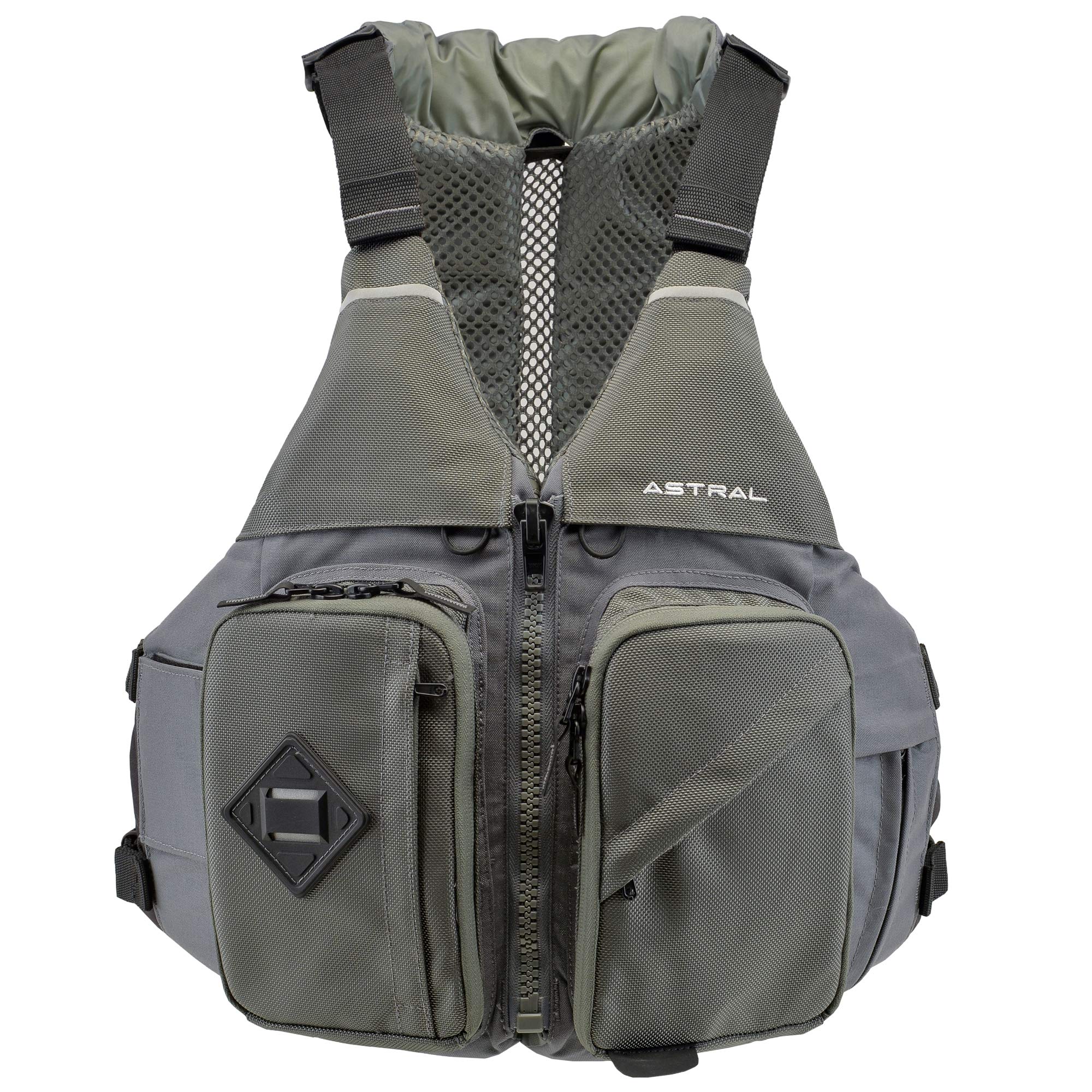 Astral Ronny Fisher Life Jacket PFD for Fishing, Recreation, and Touring Kayaking, Granite Gray, L/XL