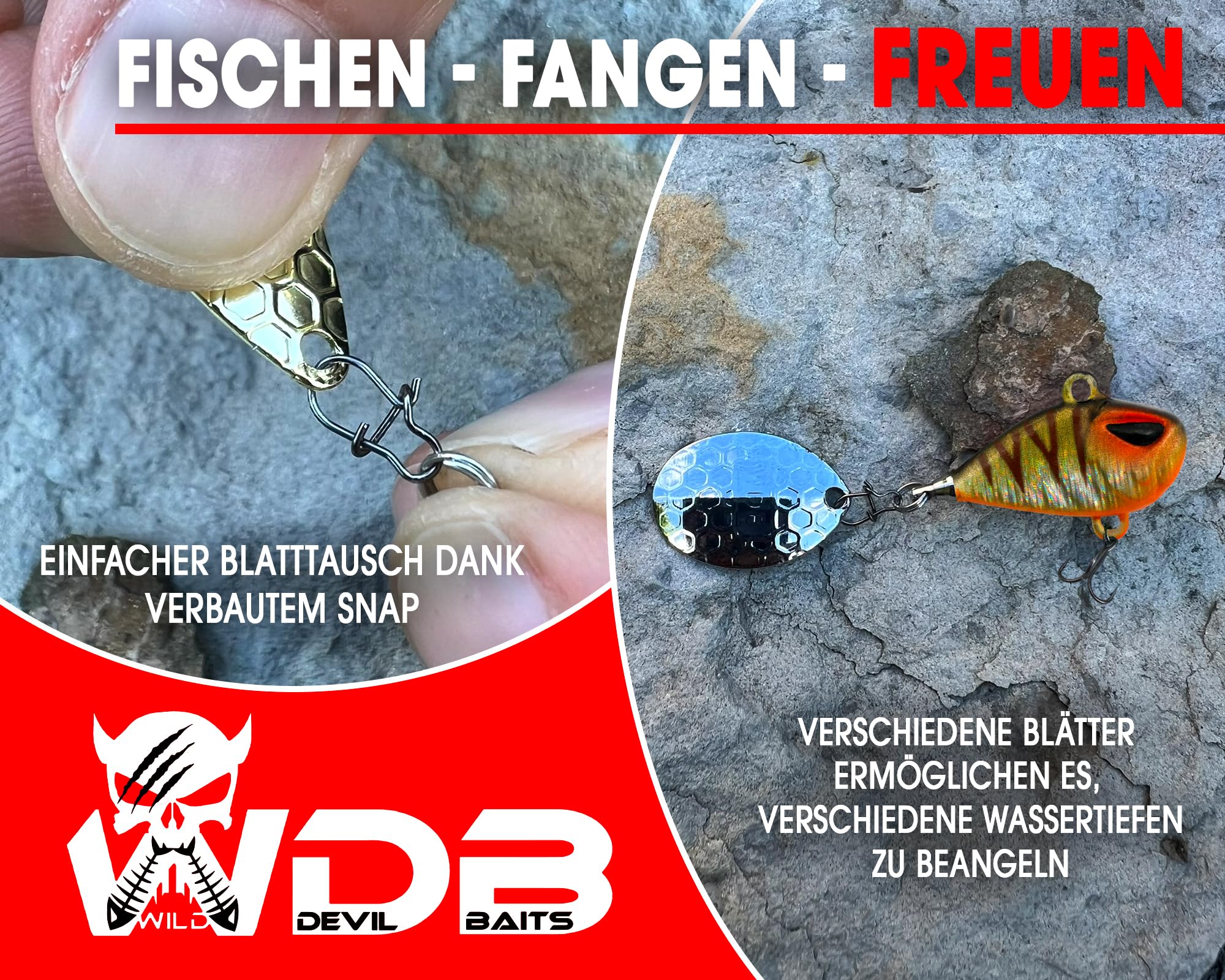 Wild Devil Baits Multi Tail Spin Jig - Señuelo de pesca