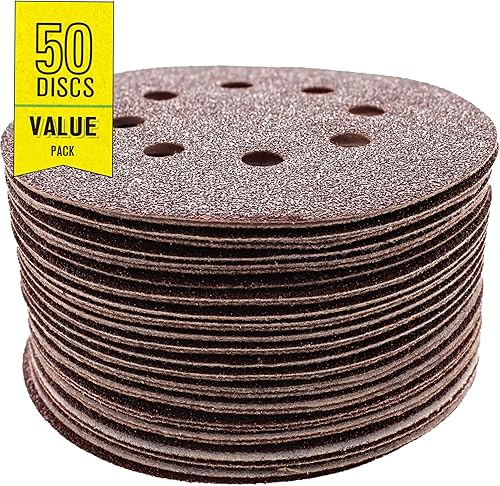 Miniatura 2 de Gator - Discos de lija de óxido de aluminio de resina roja de 5 pulgadas, 8 agujeros, grano 60, 50 unidades