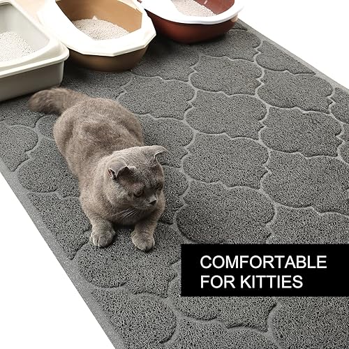 Miniatura 7 de Alfombrilla de arena para gatos tamaño XL súper grande libre de ftalatos fácil de limpiar duradera suave en las patas tamaño grande de 47 x 36