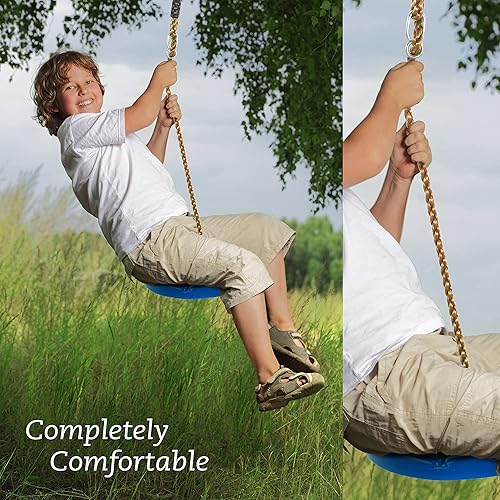 Miniatura 3 de Machrus Swingan Cool Disc Swing con cuerda ajustable, totalmente montado, verde menta