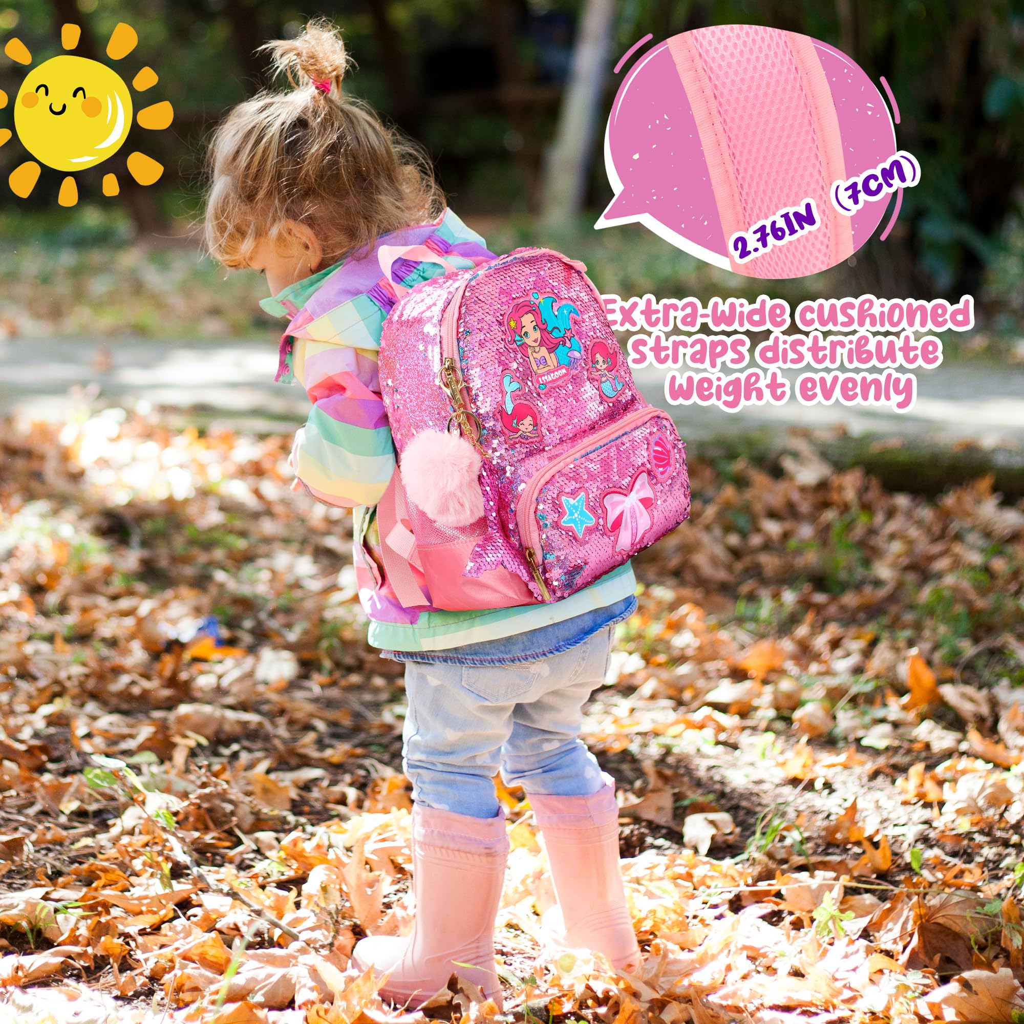 Sac à Dos Fille Licorne Paillettes, Cartable Enfant Maternelle Mignon, Sac Ecole Fille Primaire Mode, Petites Backpack Préscolaire pour Scolaire Garderie Ecole, Cadeau pour Anniversaire Xmas