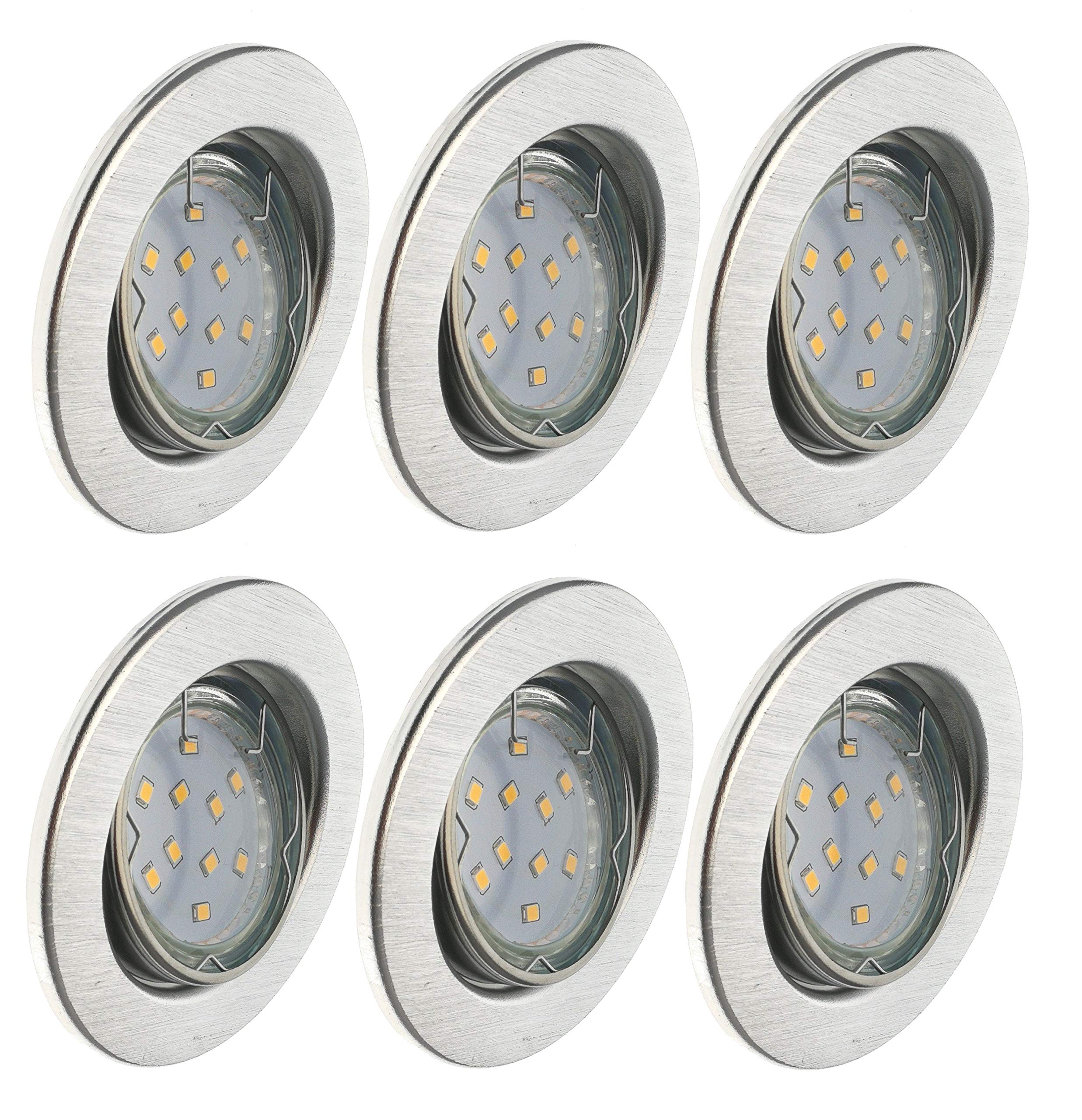 Trango 6er Set LED Einbaustrahler – Eckig, Inkl. 6x GU10 LED 4,2W 3000K Warmweiß | Direkt 230V, IP23