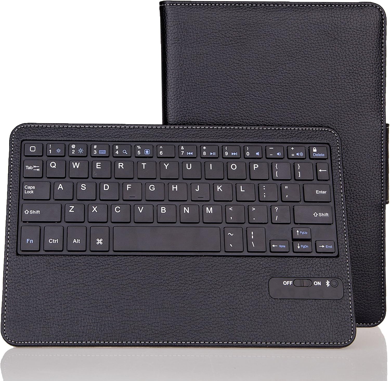 QQ-Tech Folio Laptop Style Stand Keybook for Amazon Kindle Fire HD 7 2nd Generation / Amazon Kindle Fire HDX Tablet Removable Detachable Wireless Bluetooth ABS Keyboard PU Leather Case (For Kindle Fire HDX 8.9", Black)