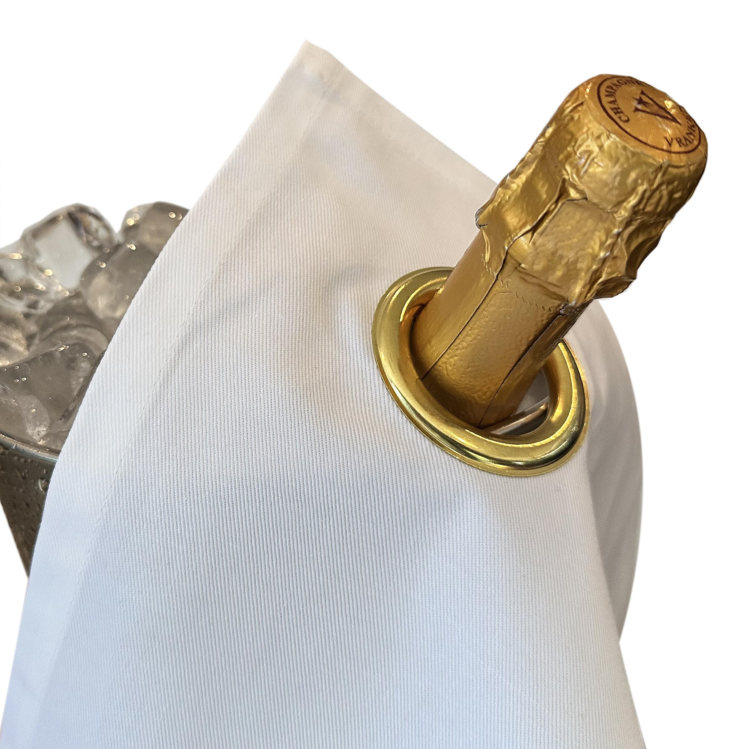 Paños clásicos para biberones, 42 cm, algodón, anillo de esquina de metal (blanco con anillo dorado, paquete de 2) | Anillo de metal, se recomienda lavar a mano
