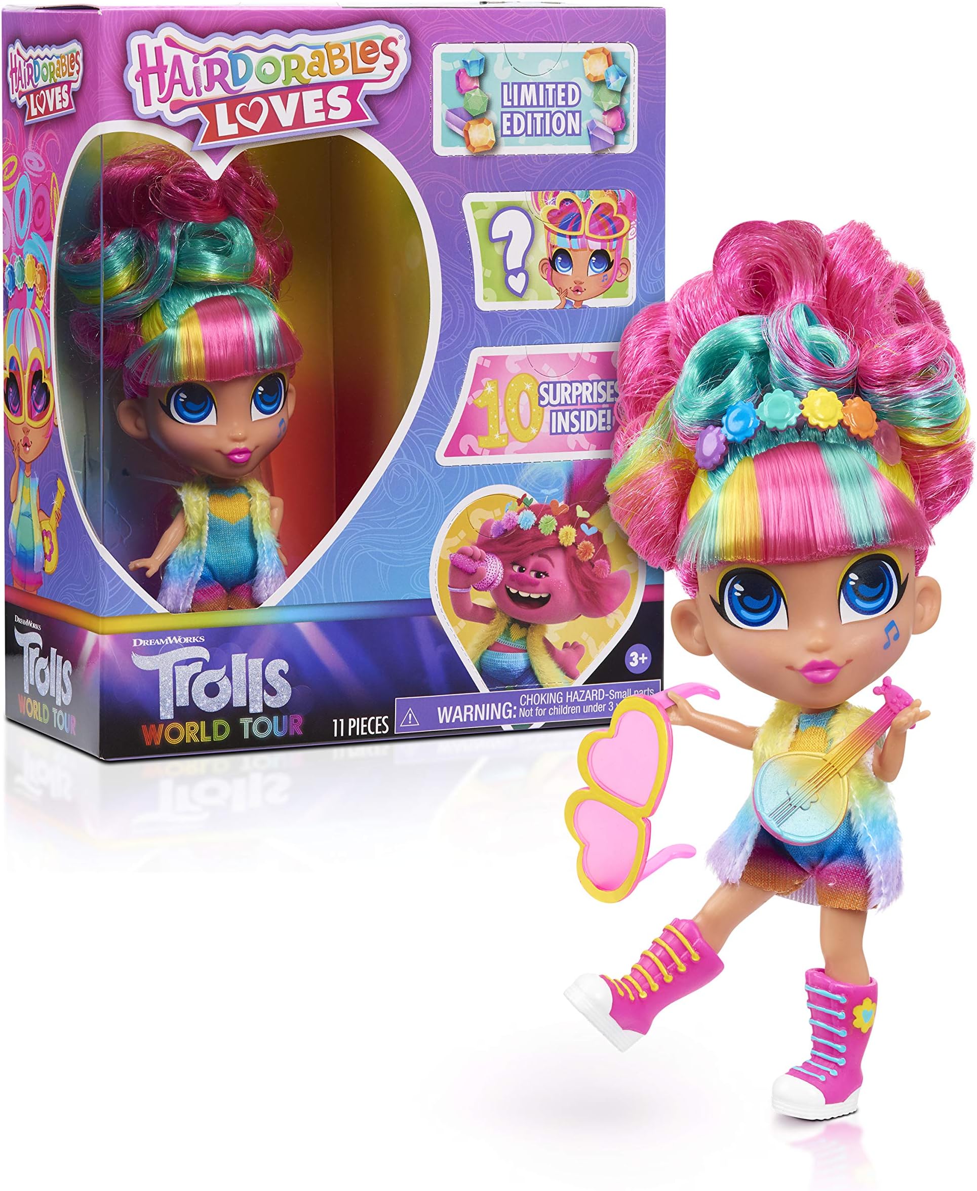 Hairdorables Loves Trolls World Tour, Kids Toys for Ages 3 Up by Just Play