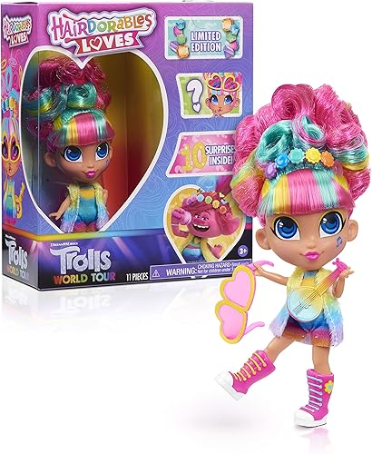 Hairdorables Just Play - Loves Trolls World Tour, juguetes para niños a partir de 3 años