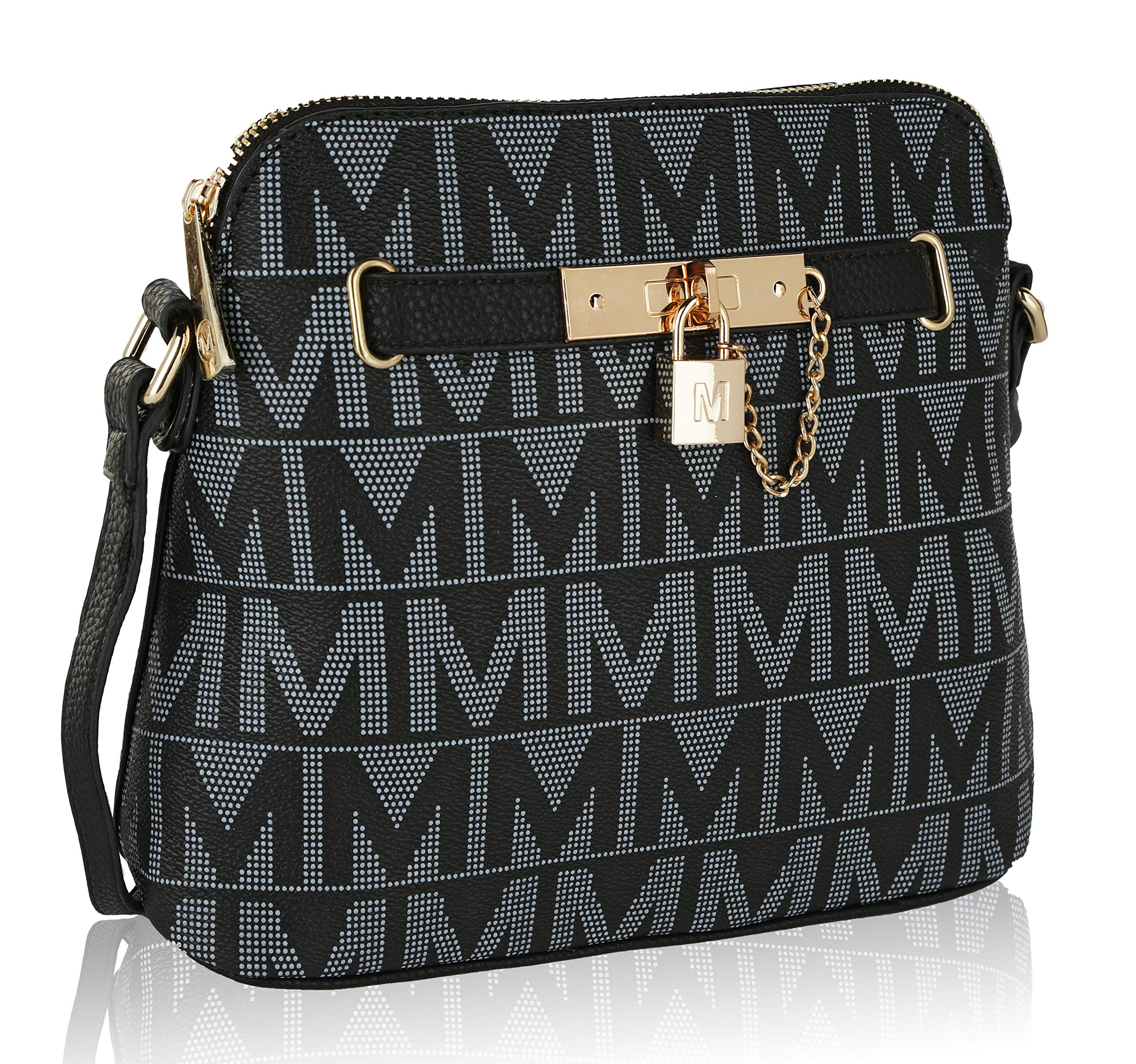 MKF Collection Signature Crossbody bag for women, Vegan leather Shoulder bag Zipper closure Messenger Handbag Purse By Mia K