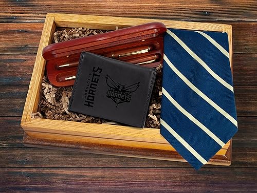 Miniatura 4 de Rico Industries Billeteras grabadas con láser de los Charlotte Hornets de la NBA, Negro -, Classic