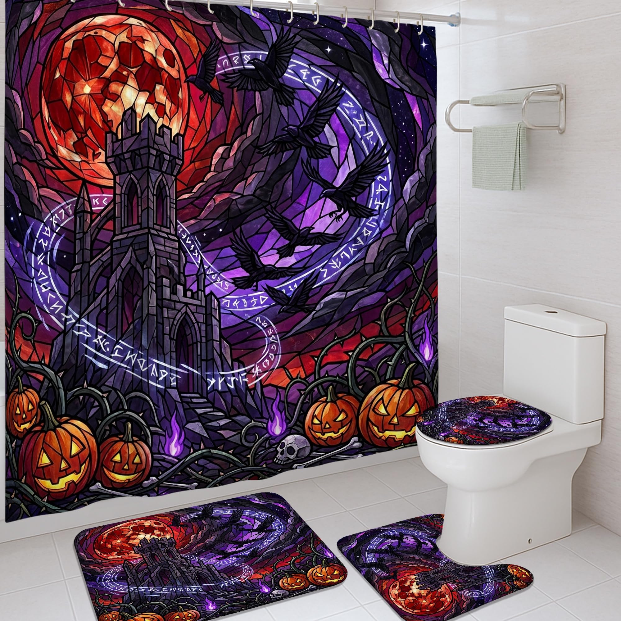 Rideau de douche Halloween pour décorer la salle de bain familiale