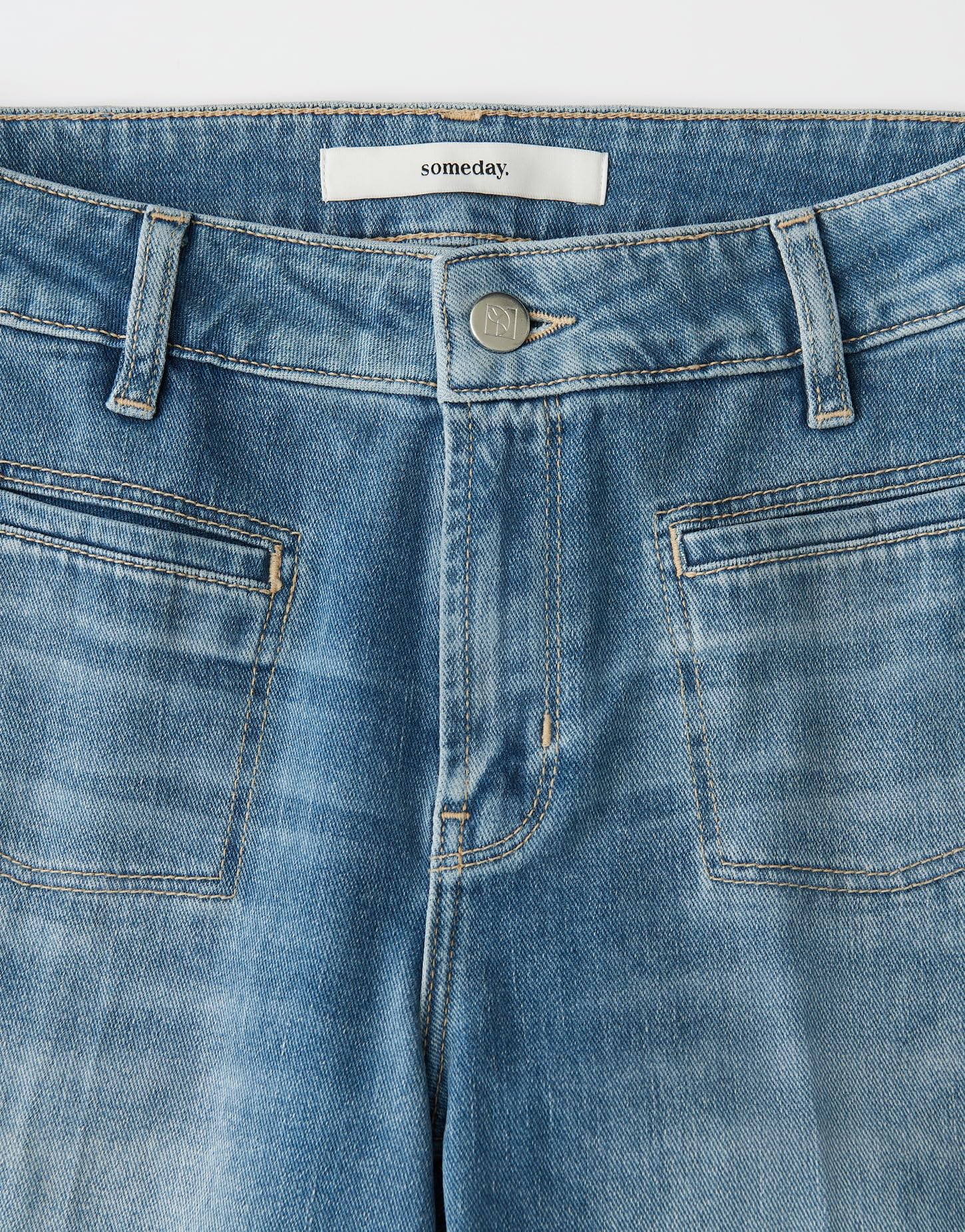 someday Damen Flared | Carie French Flared Jeans aus BCI Cotton Mix Mid Rise