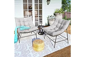 PHI VILLA Outdoor Papasan Chair Set: Unparalleled Comfort for Your Outdoor Oasis
