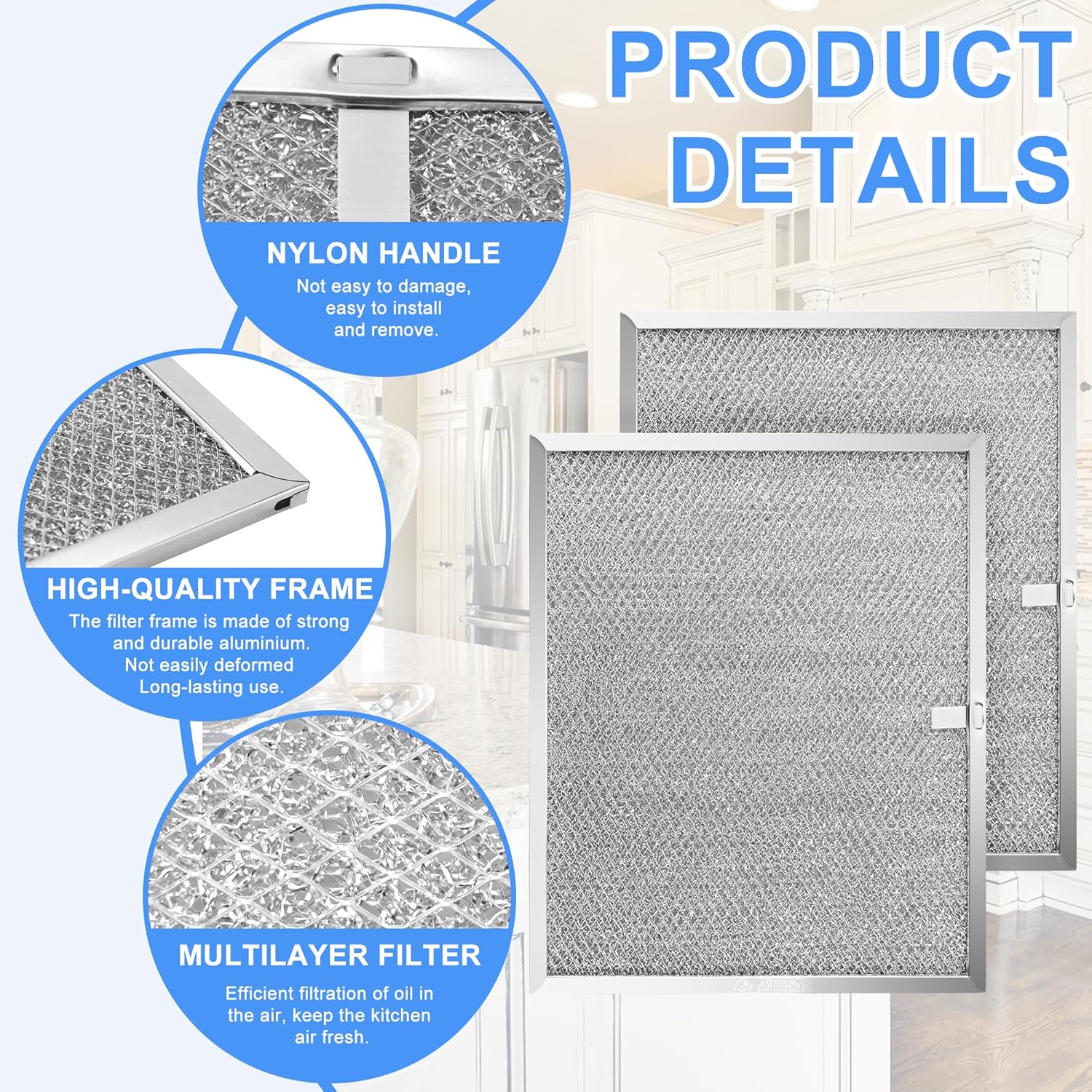 4 Pcs BPS1FA30 Range Hood Grease Filter 11-3/4" x 14-1/4" x 3/8" Multi-layer Aluminum Mesh - Fit for Bro.an Nu.Tone Allure Range Hood Filter,Replaces 99010299 BPS2FA30 99010305 by TOMOON