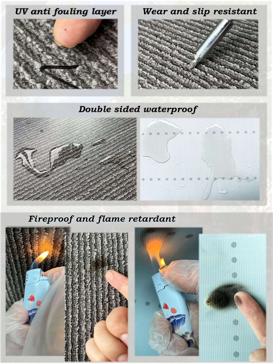 Thick&Heavy&Large Vinyl Composite Dense Bottom Flooring Roll,HT1804 Dark Grey Carpet Pattern,7-Layers,1PC Size 16.4x3.28(ft) Cover 53.82(Sq.Ft),THK 0.0787(in),N.W.35.27(Ib) for Durable Long-Lasting