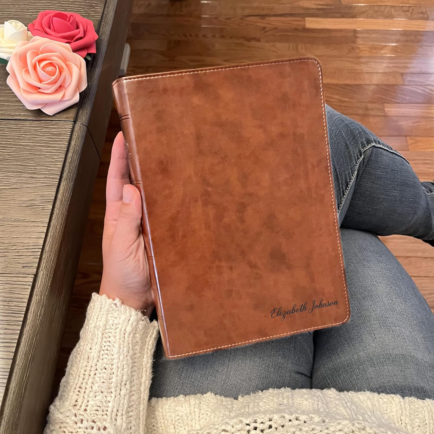 Personalized ESV Bible with Name Engraved, ESV Wide-Margin Bible, Custom Bible Engraved Name, English Standard Holy Bible, Baptism Gifts